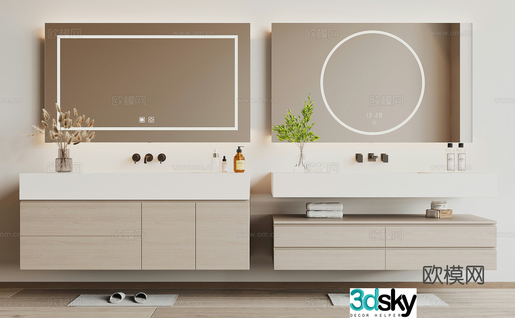 Modern washbasin washbasin mirror cabinet 3d model