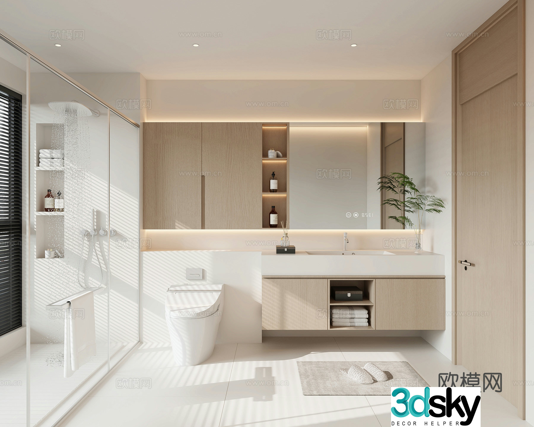 Cream style bathroom bathroom 3d model
