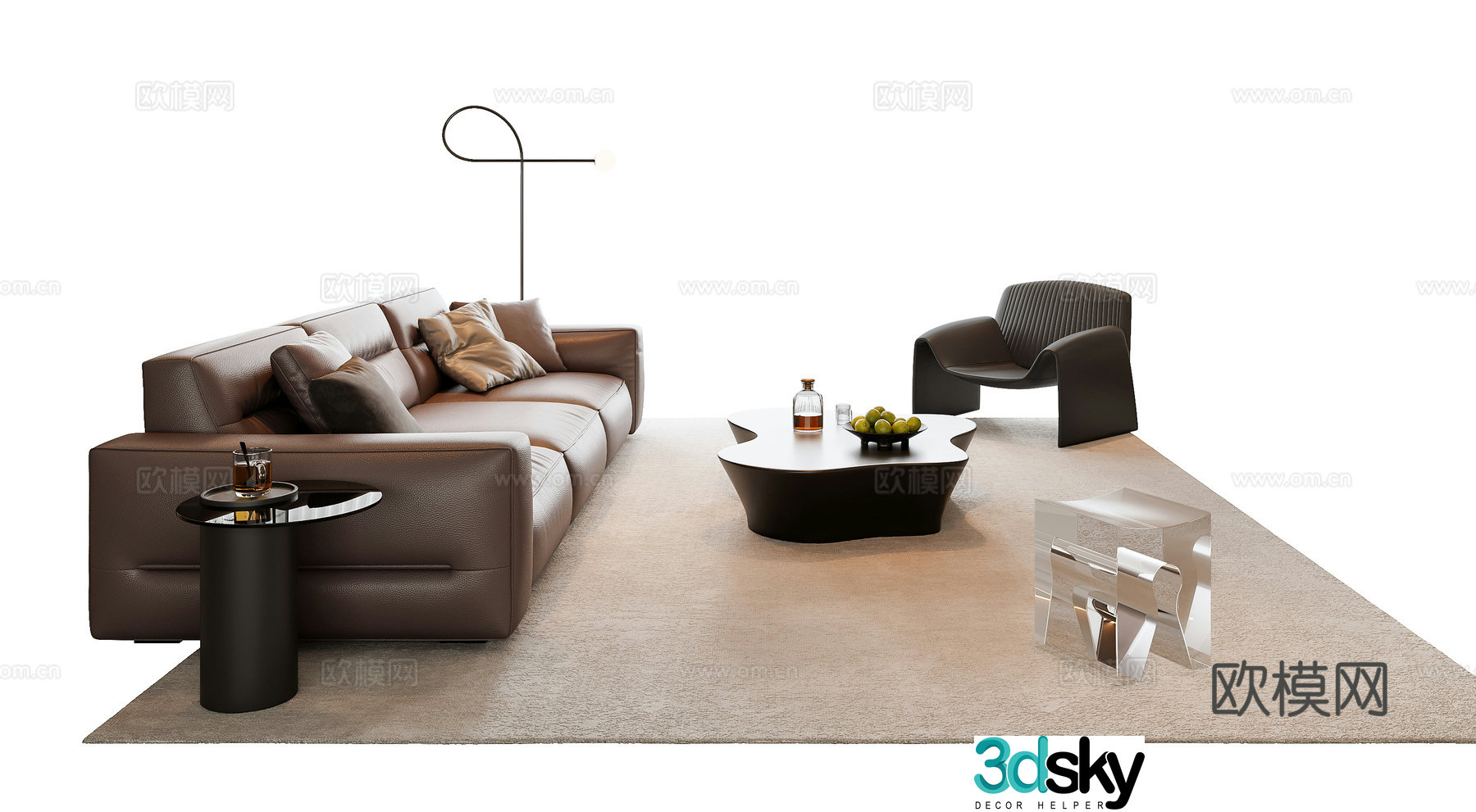 Italian sectional sofa 3d model