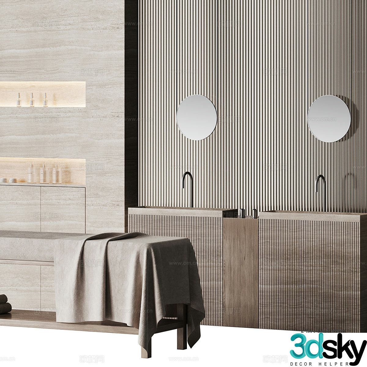 Double basin wash basin 3d model