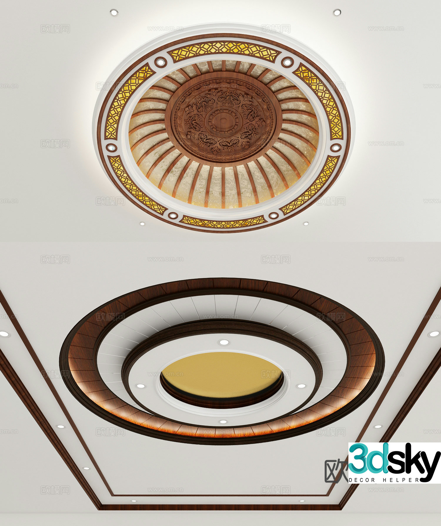 New Chinese style ceiling 3D model