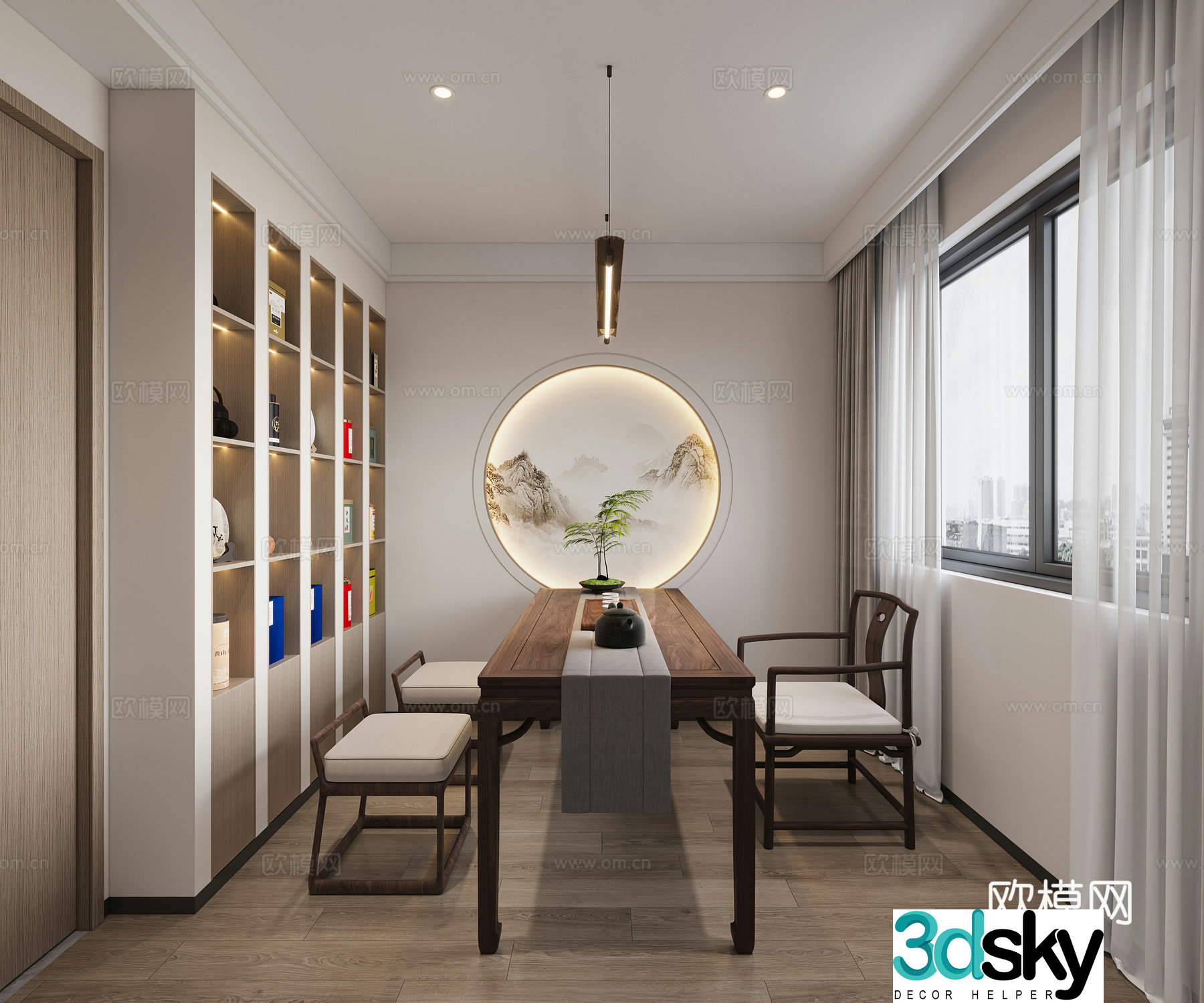 New Chinese tea room 3d model