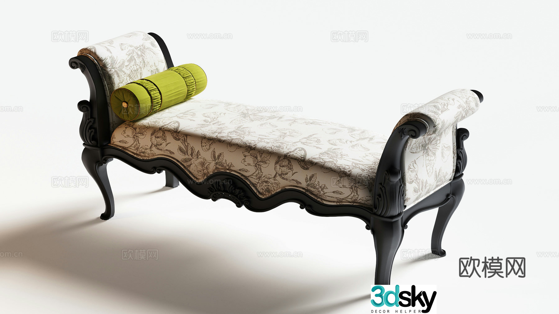 French footrest bed 3d model