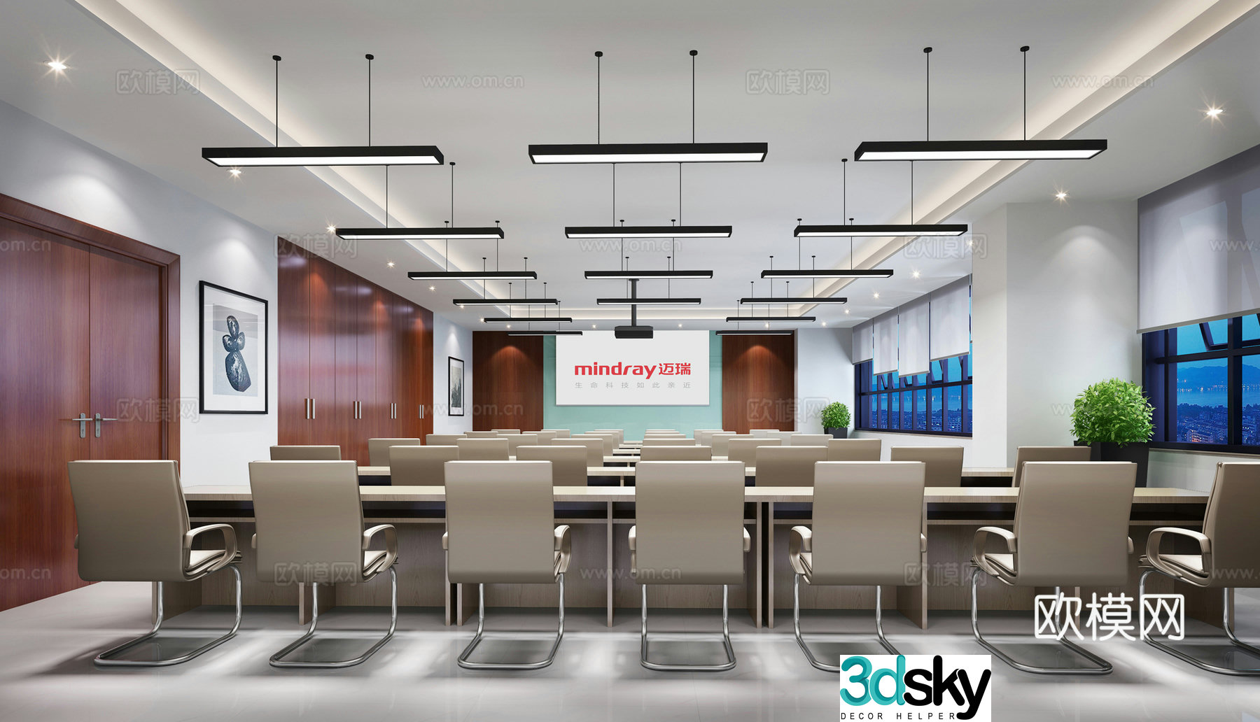 Modern technology company conference room training room 3d model