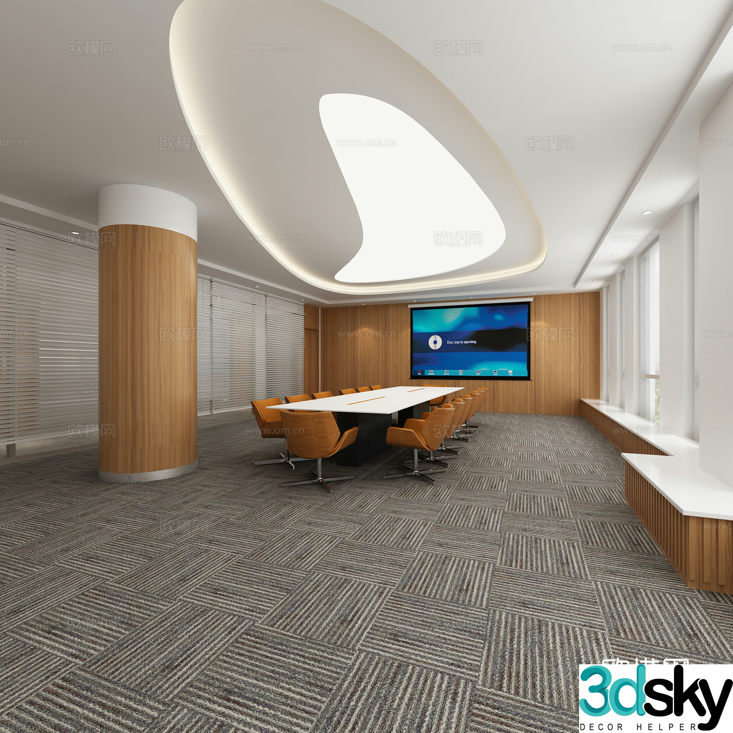 Modern conference room office area manager room 3d model