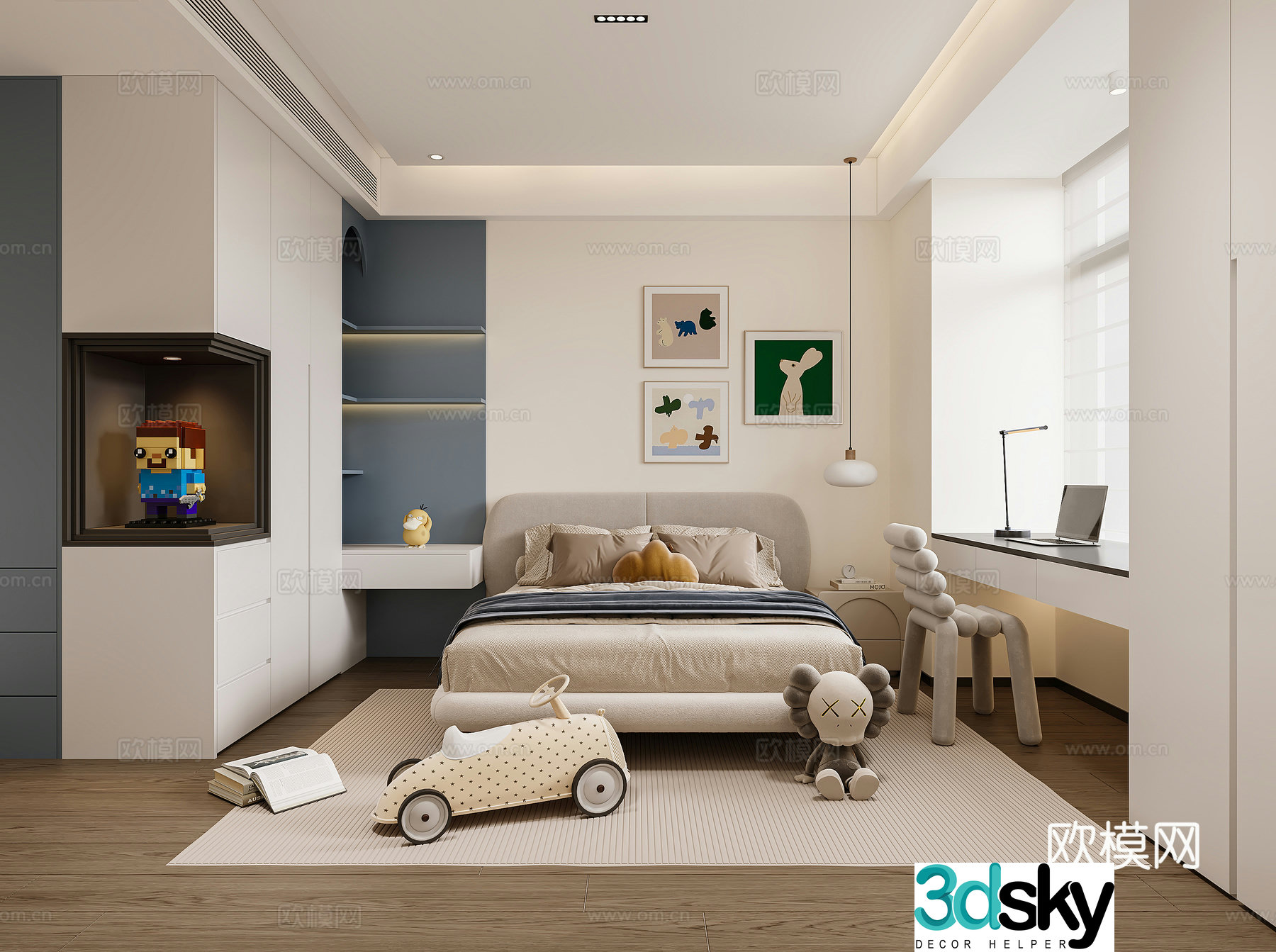 Modern children’s room boy’s room kid’s room 3d model
