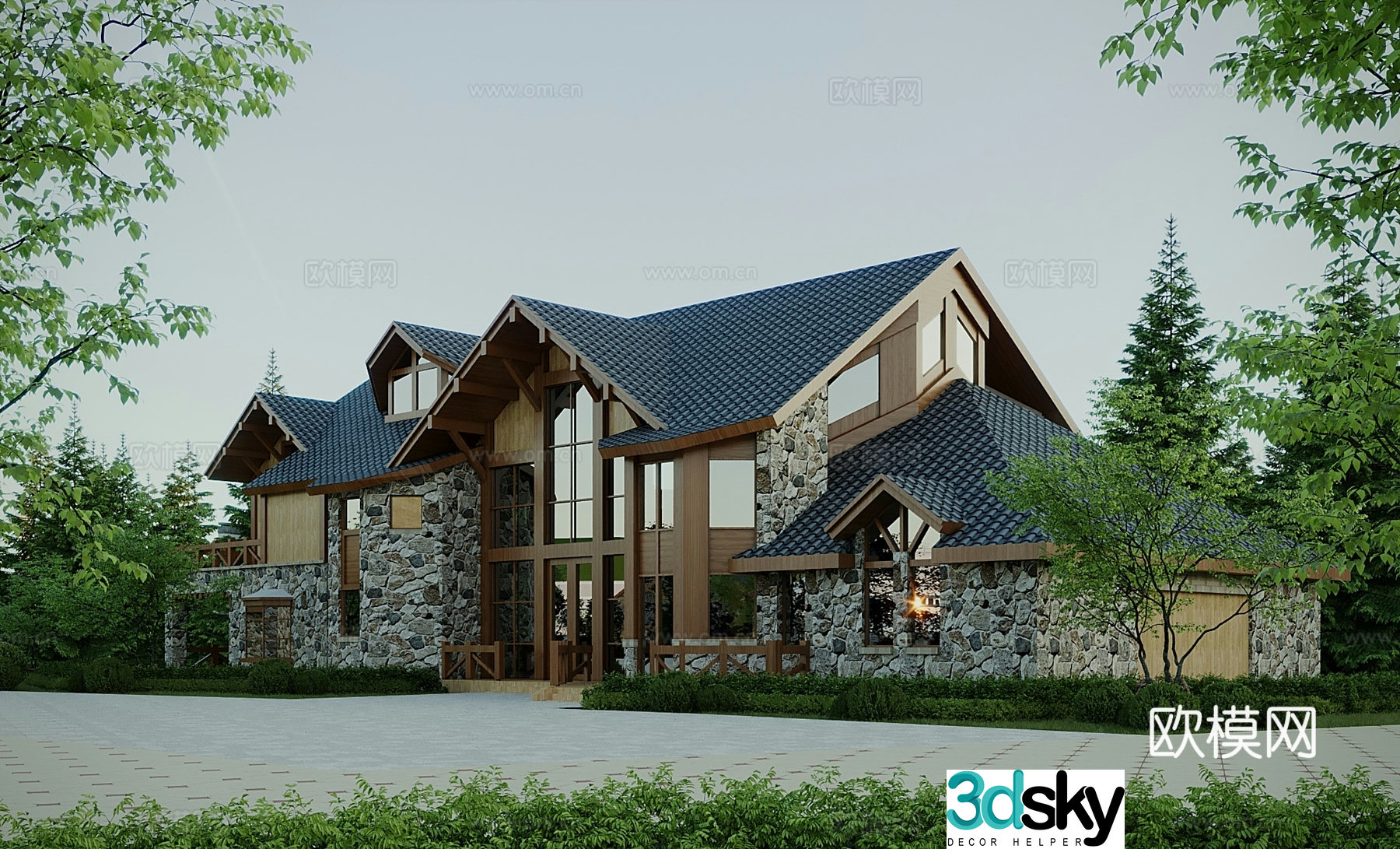 New Chinese villa building 3D model