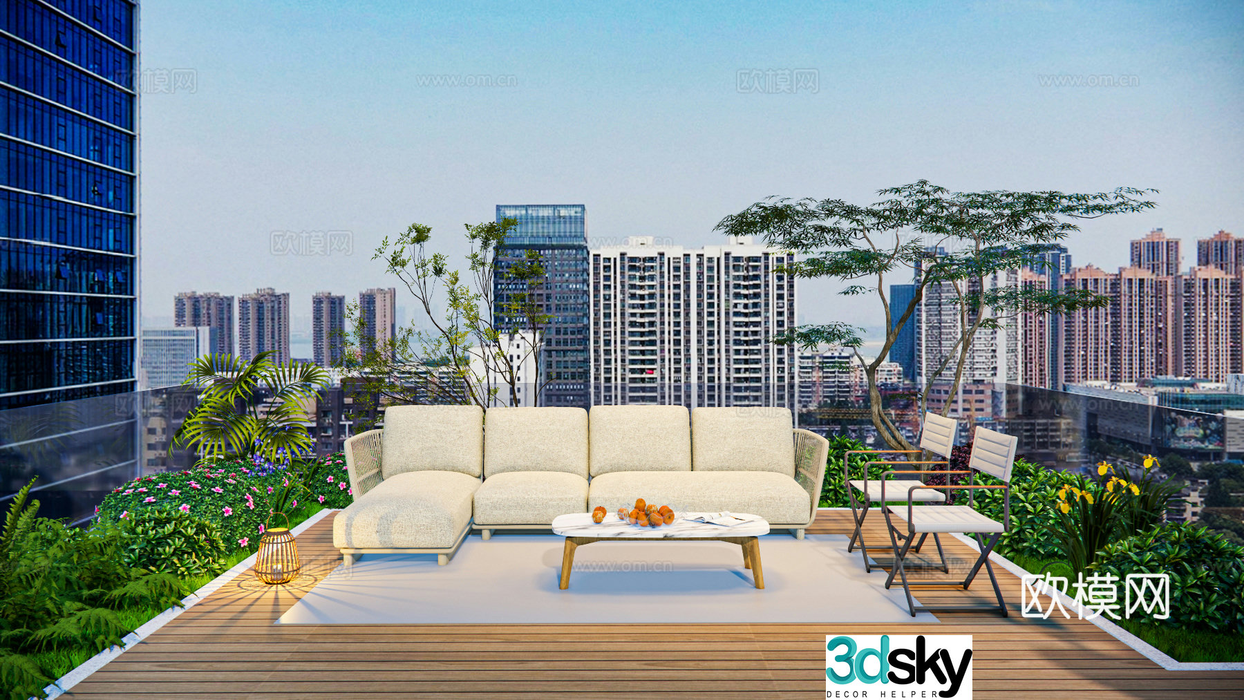 Outdoor sofa modular sofa patio sofa 3d model