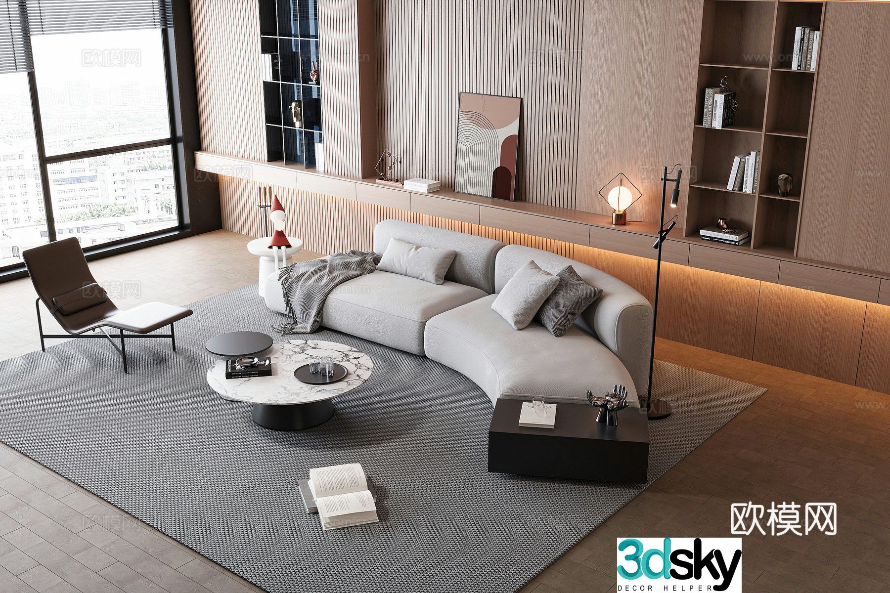 Modern sectional sofa 3d model