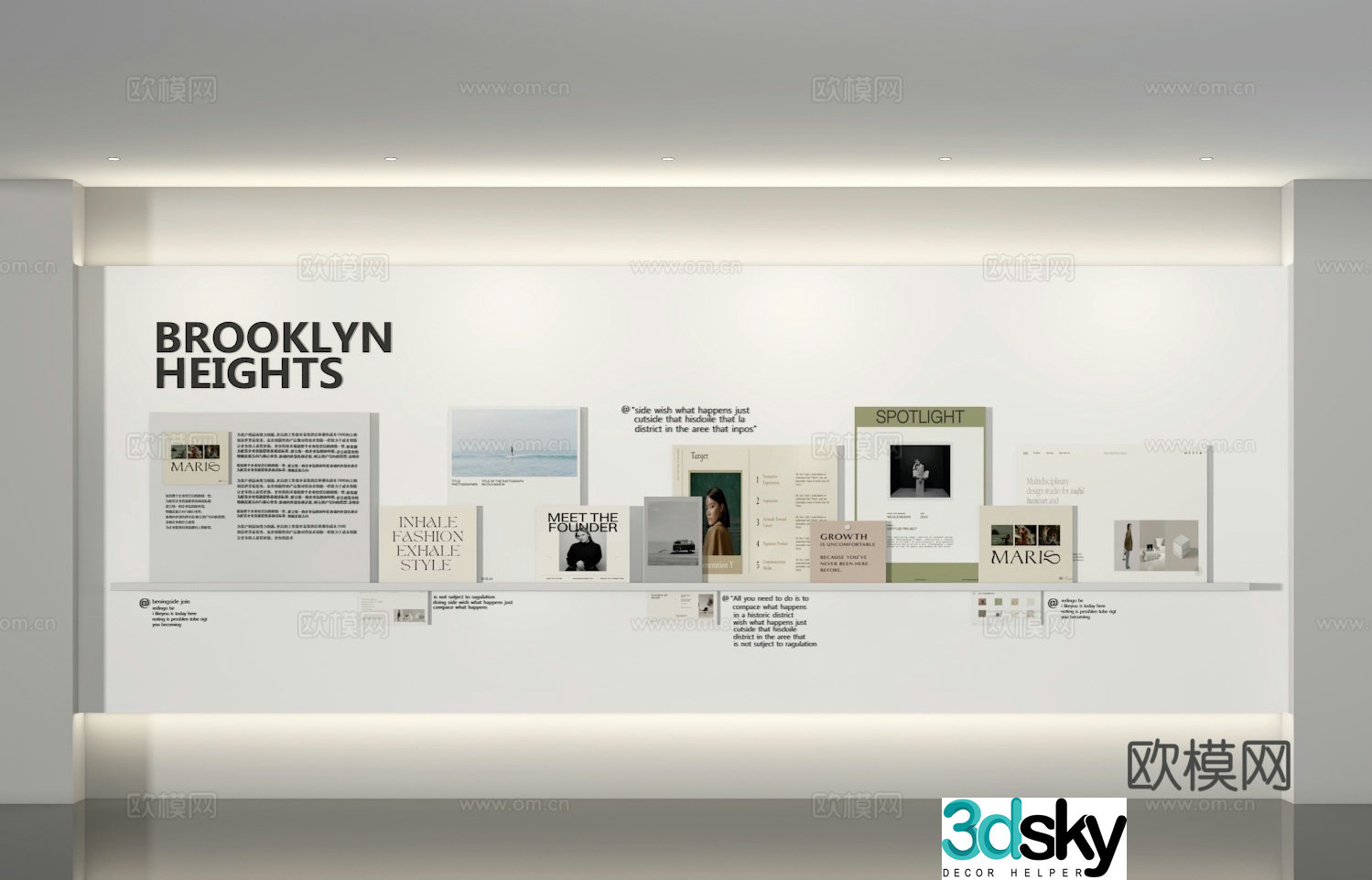 Corporate culture wall 3D model