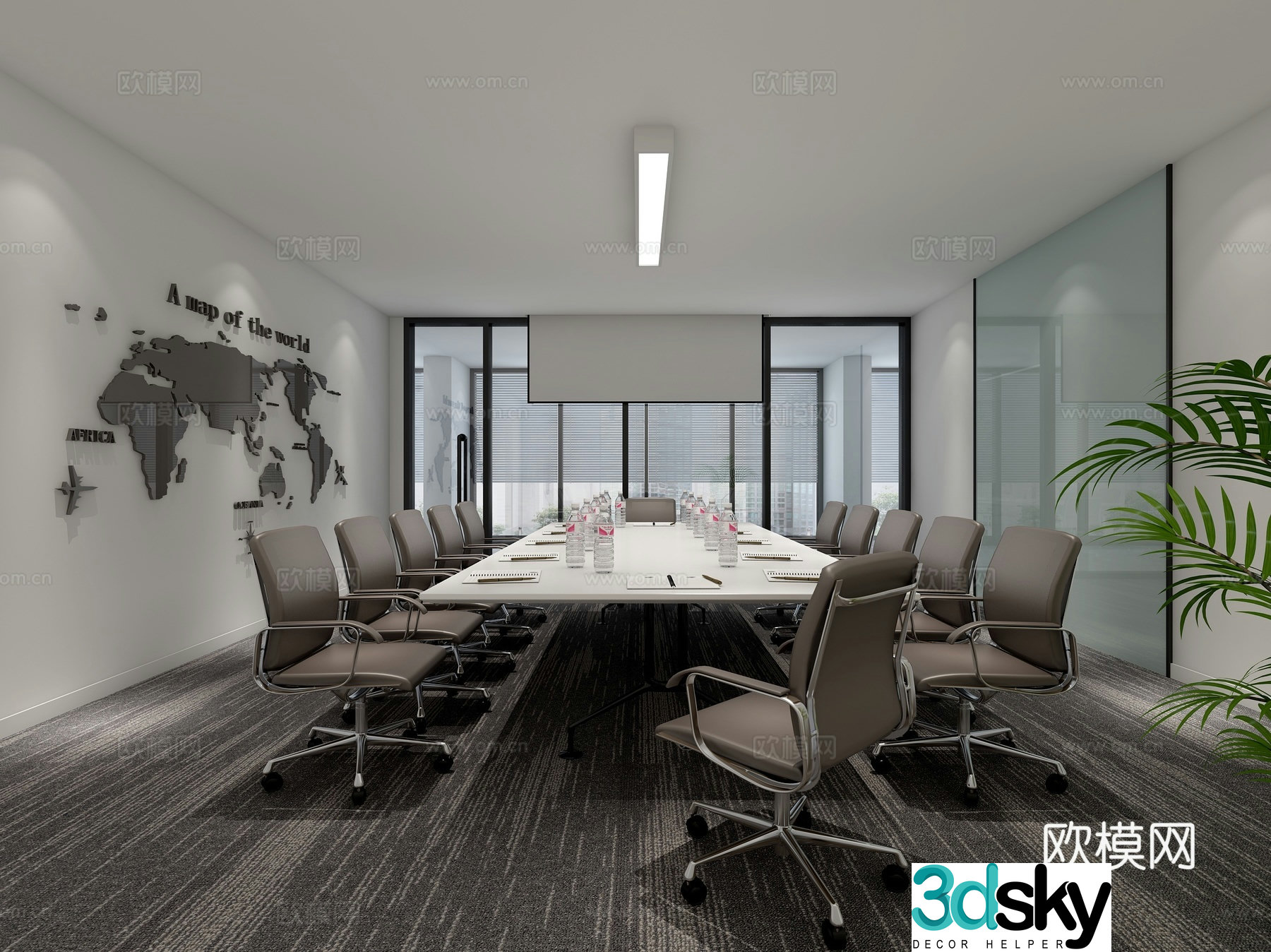 Modern conference room 3d model