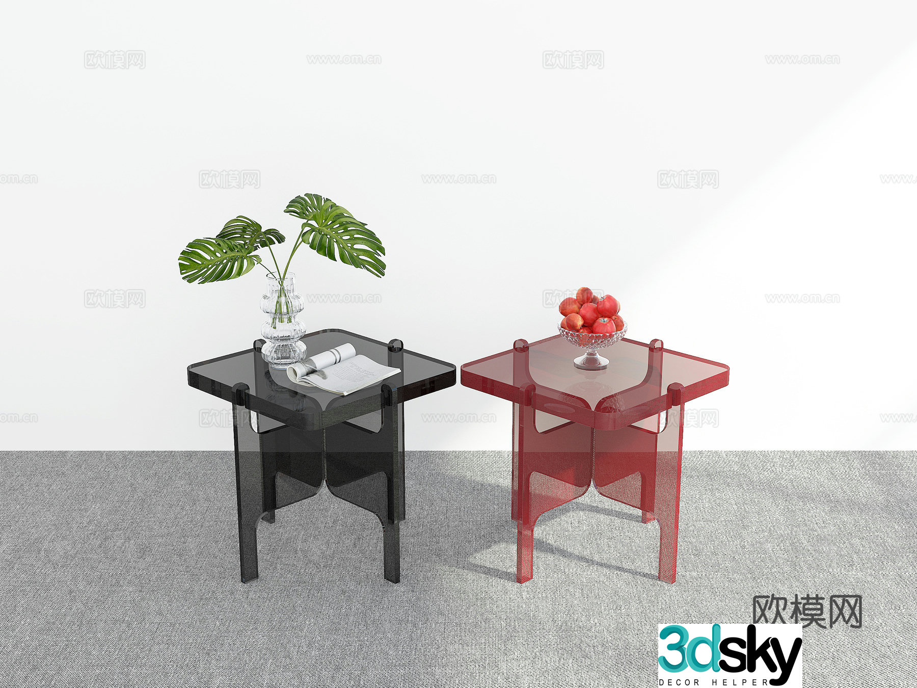 Modern side table corner table table table 3d model