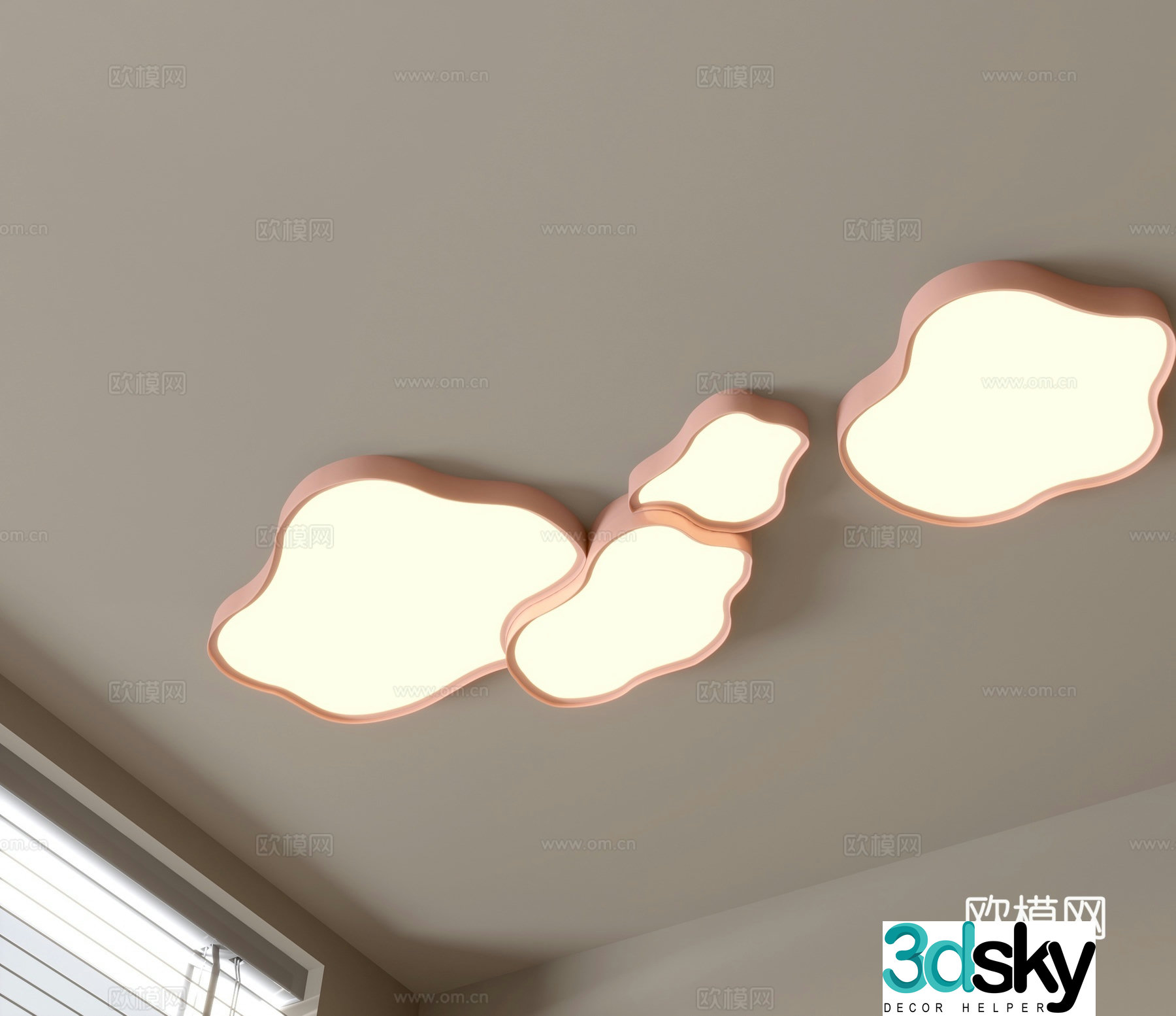 Modern geometric ceiling lamp 3d model