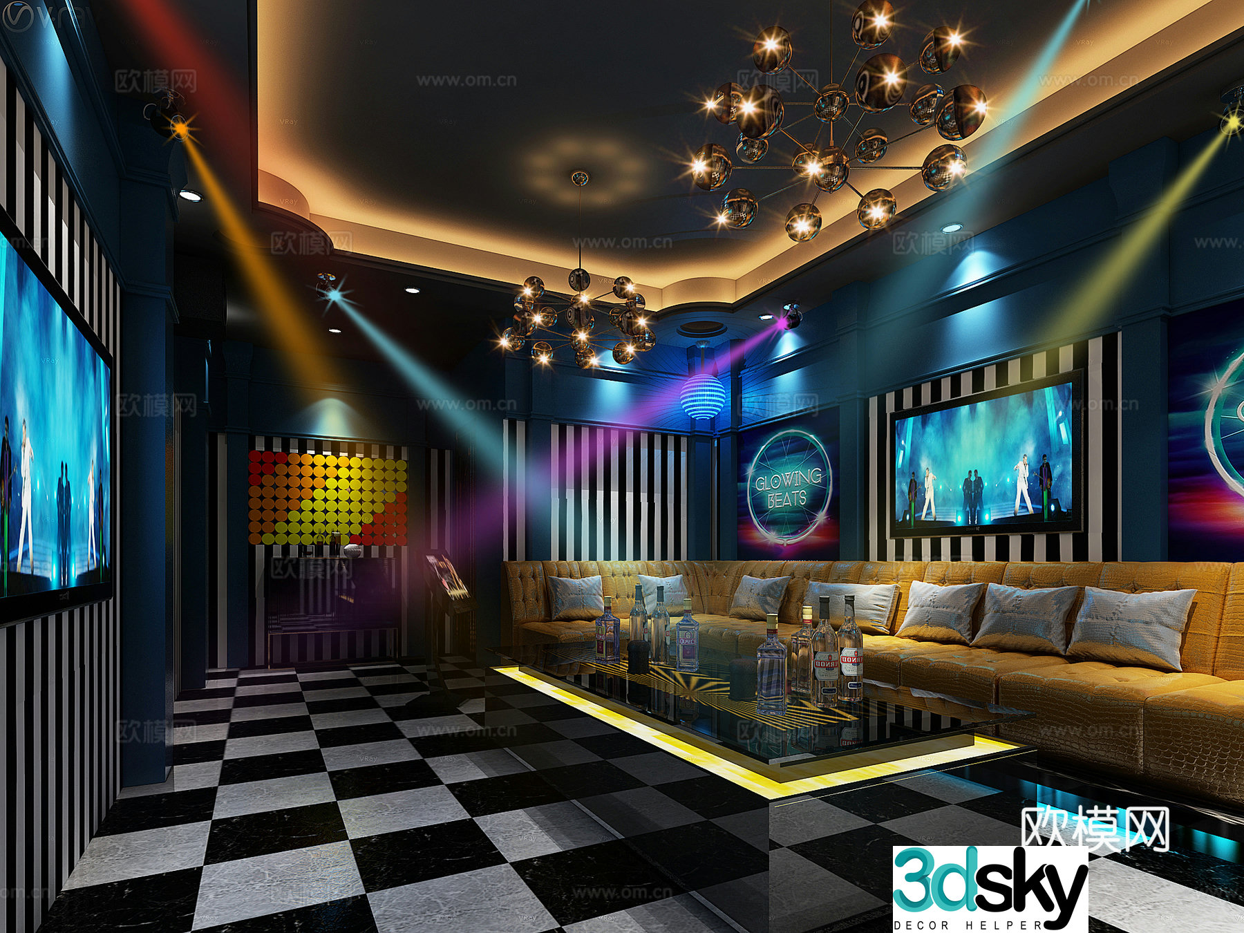 European KTV private room 3D model