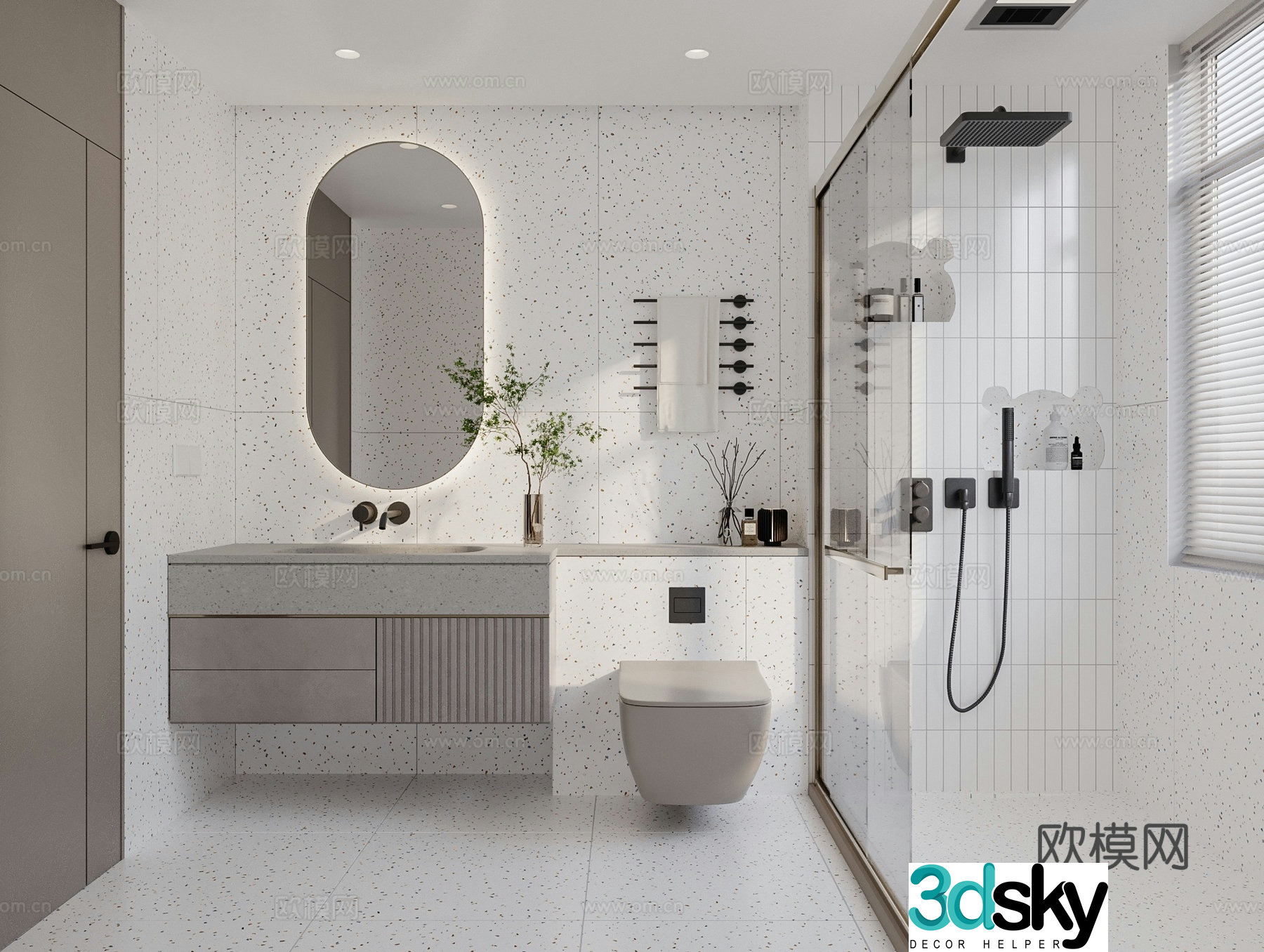 Modern bathroom bathroom 3d model