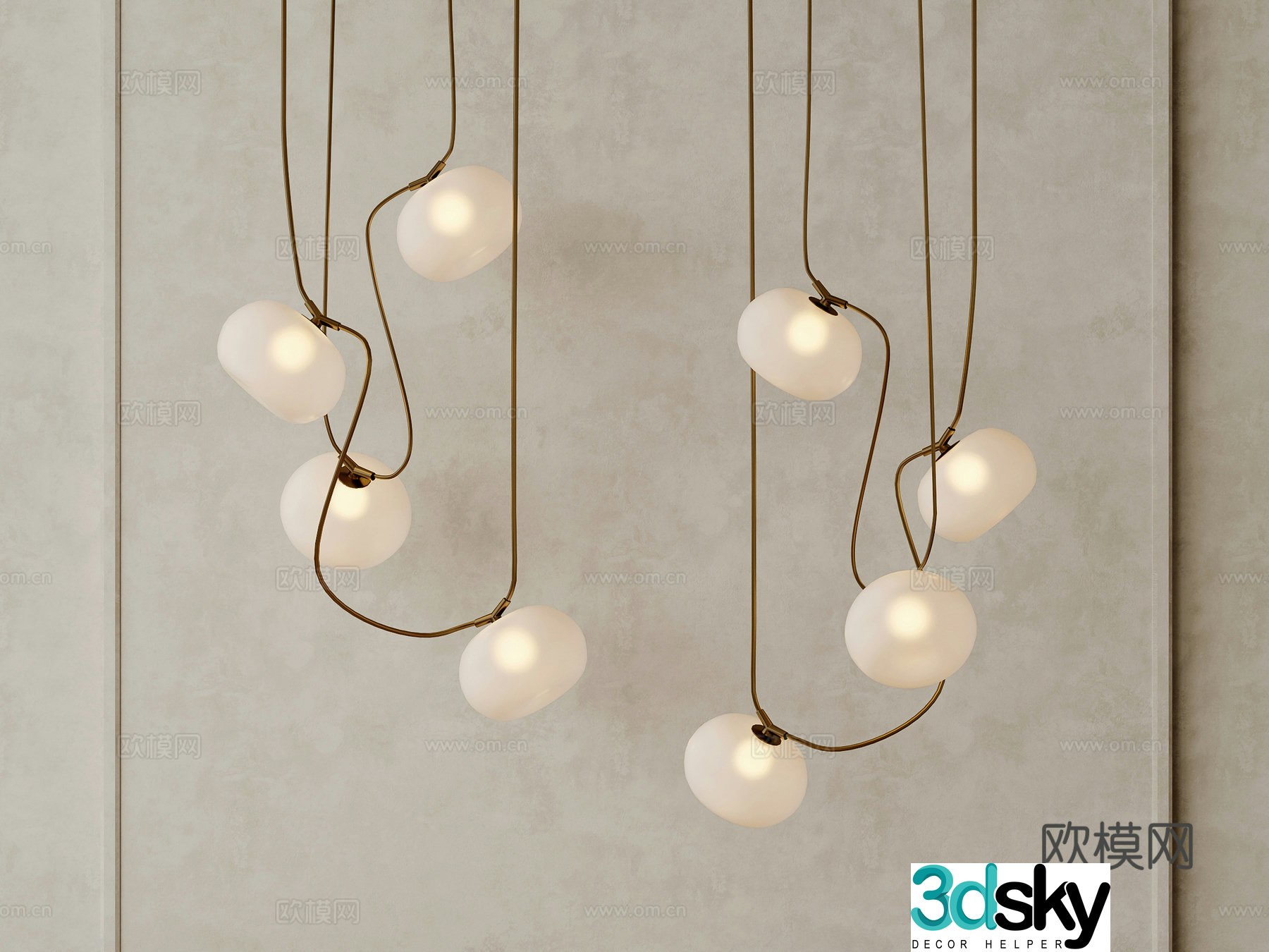 Wabi-sabi chandelier lobby chandelier restaurant chandelier 3d model