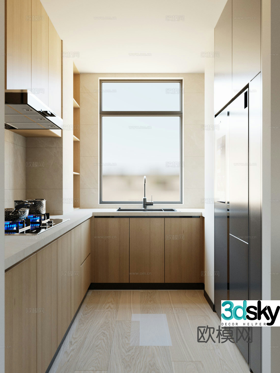 modern kitchen cabinet 3d model