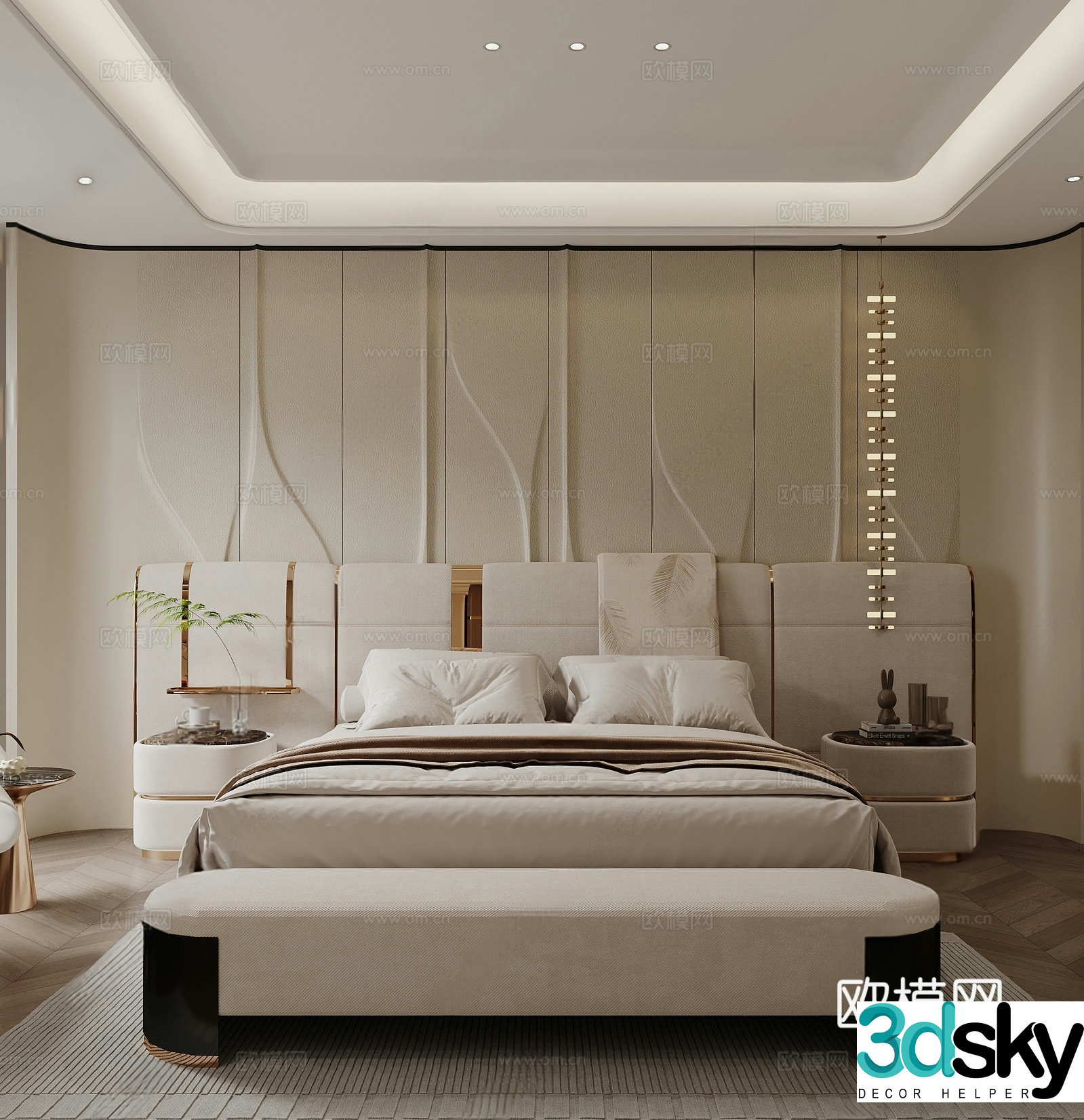 Modern bedroom master bedroom 3d model