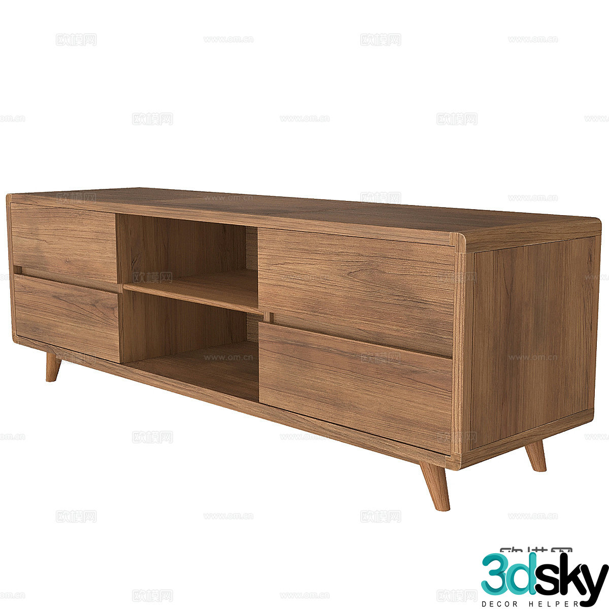 Log TV cabinet 3d model