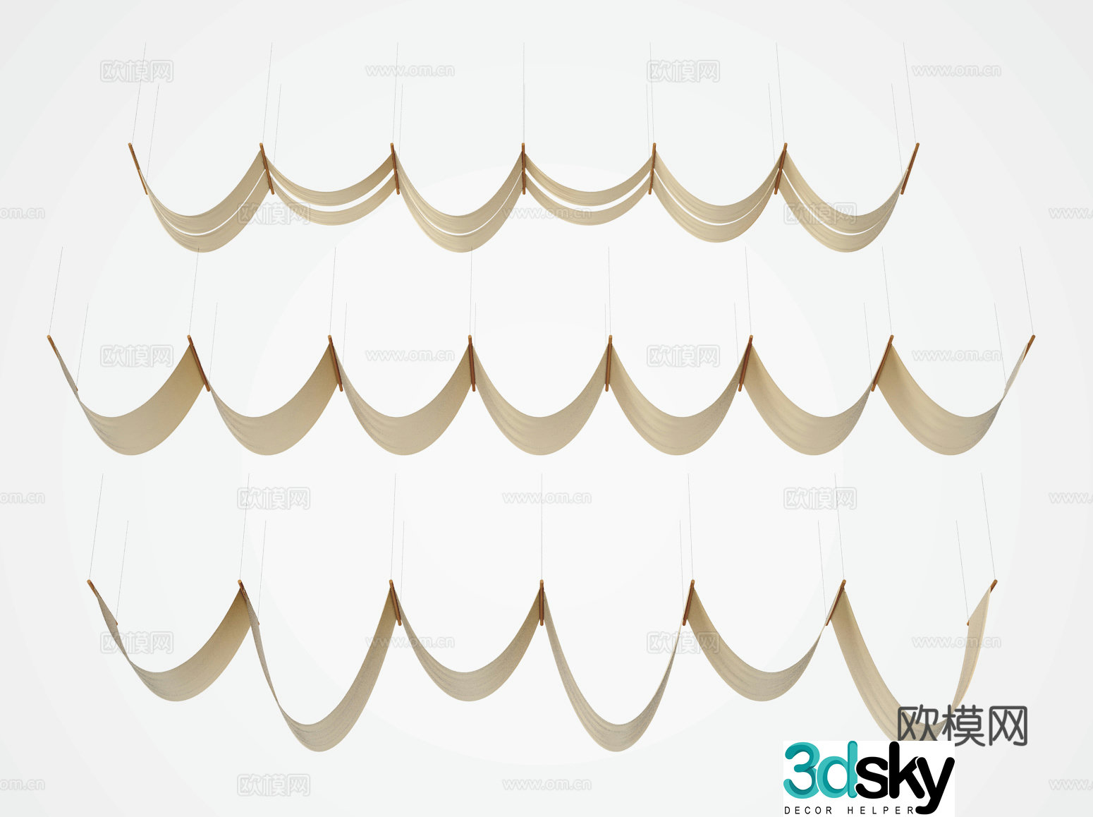 Curtain ceiling 3D model of curtain ceiling