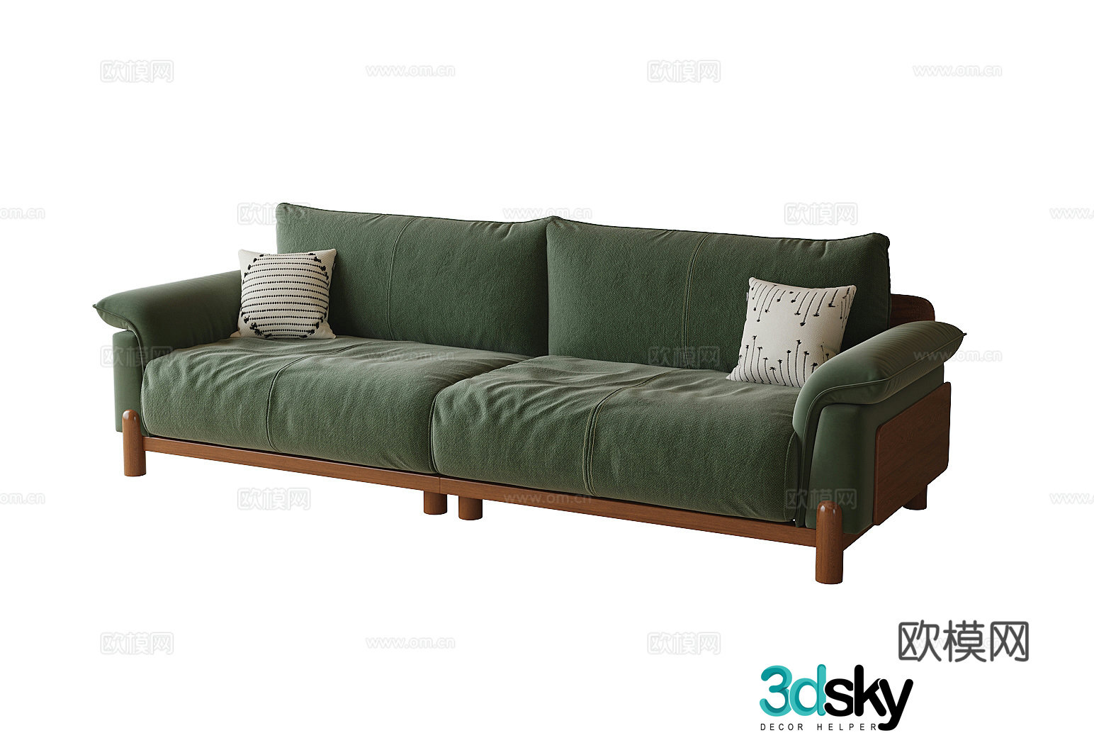 Modern fabric sofa double sofa 3d model