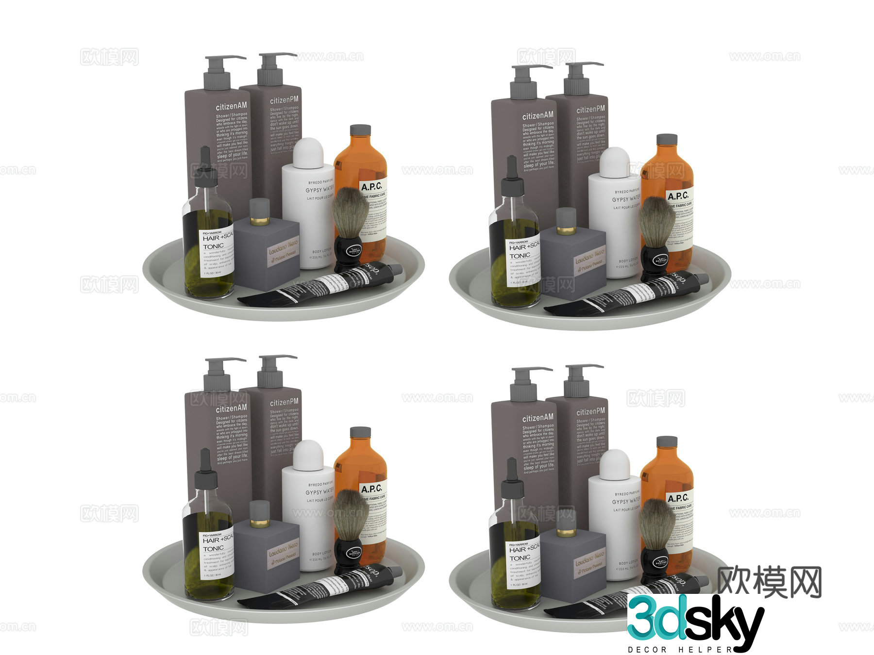 Toiletries Shampoo Shower Gel Aromatherapy 3D model