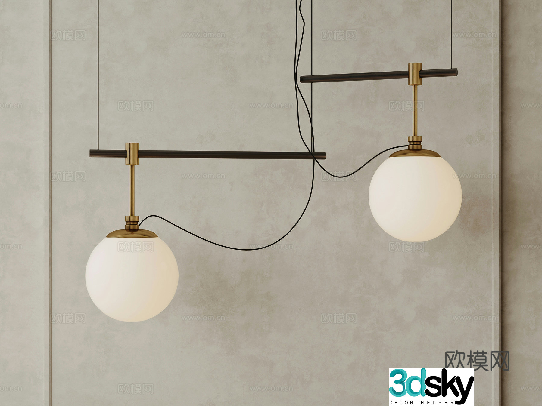 Wabi-sabi chandelier art chandelier 3d model