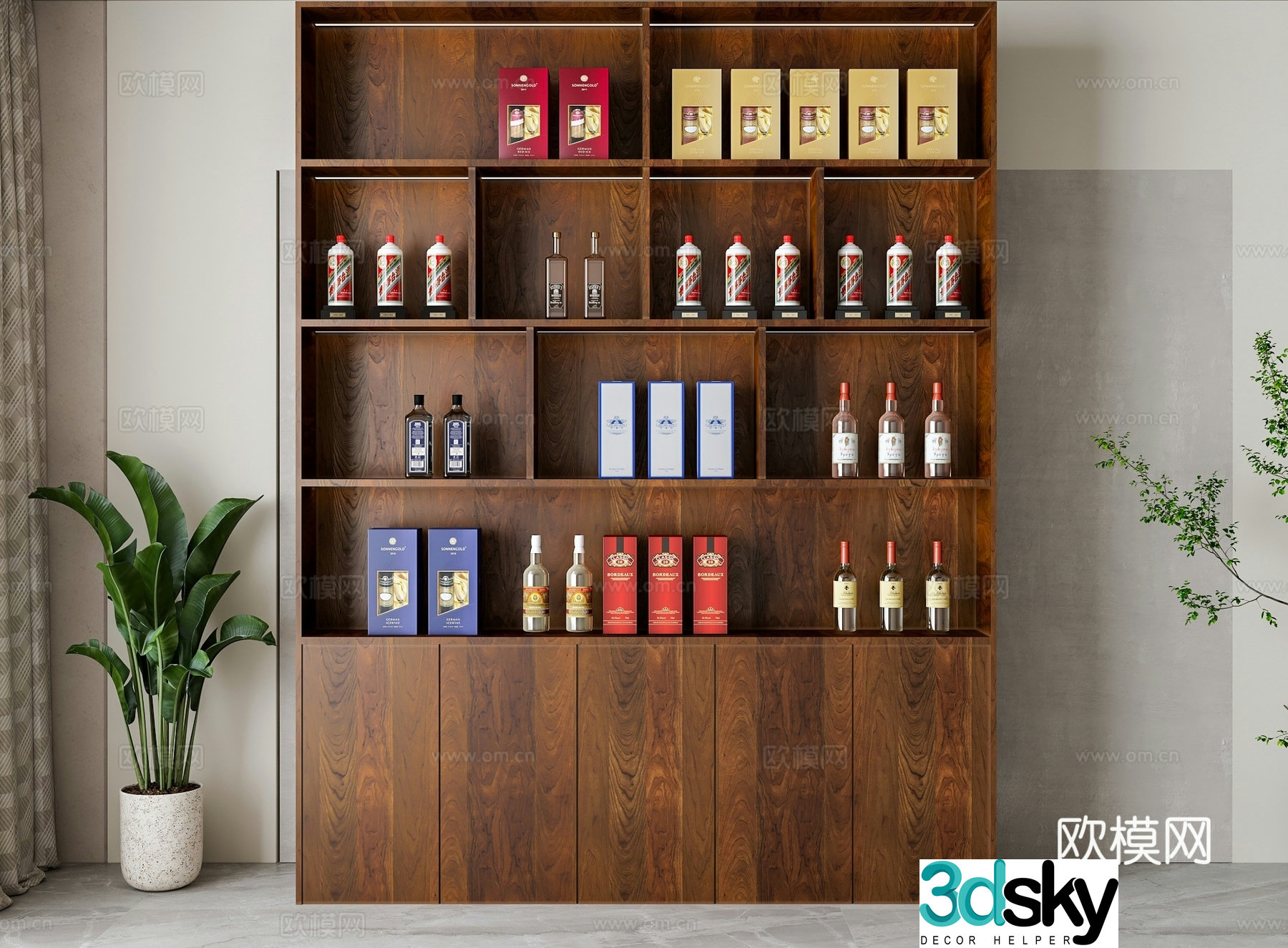 New Chinese wine cabinet 3D model