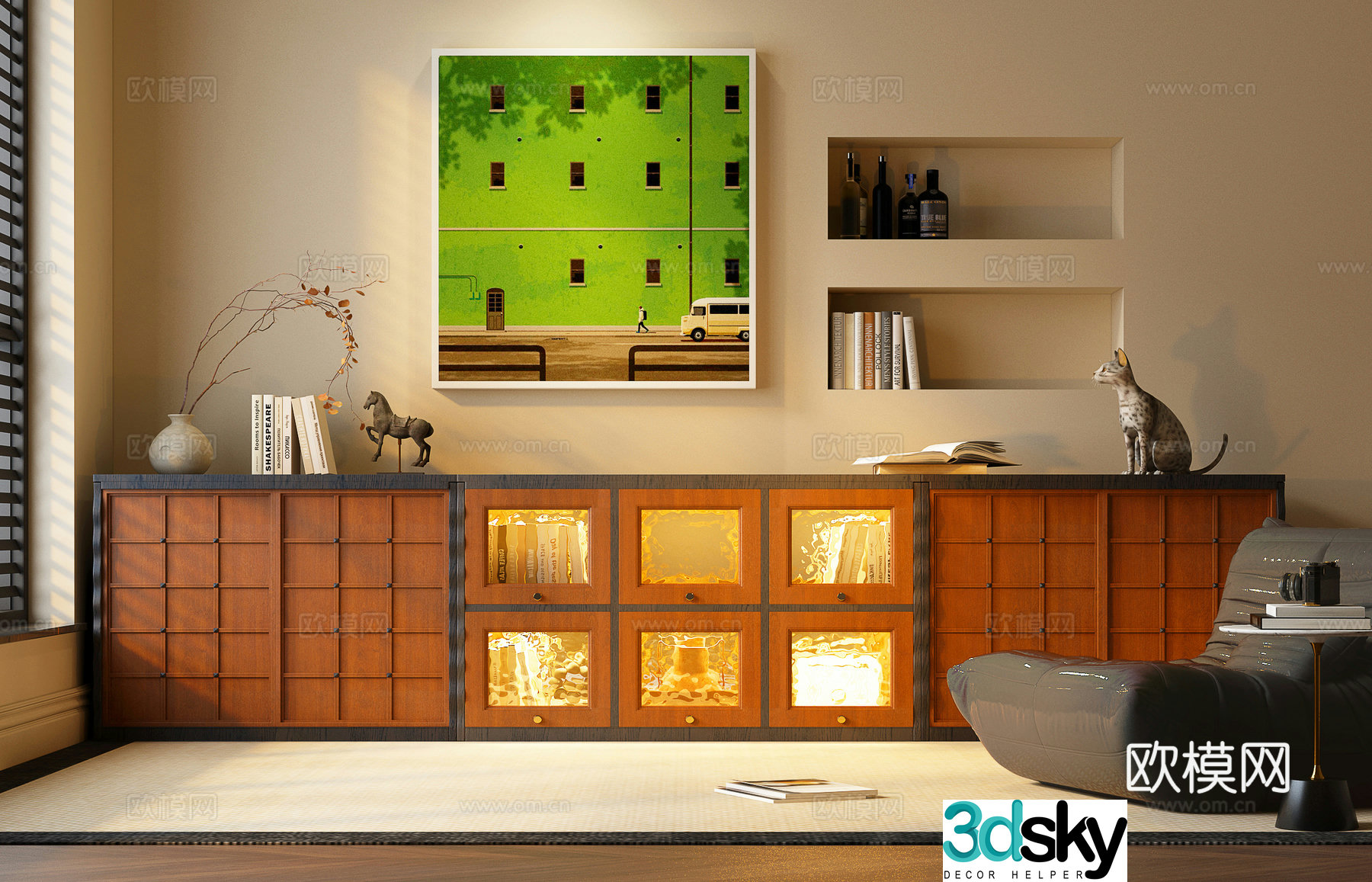 Medieval style entrance cabinet 3D model