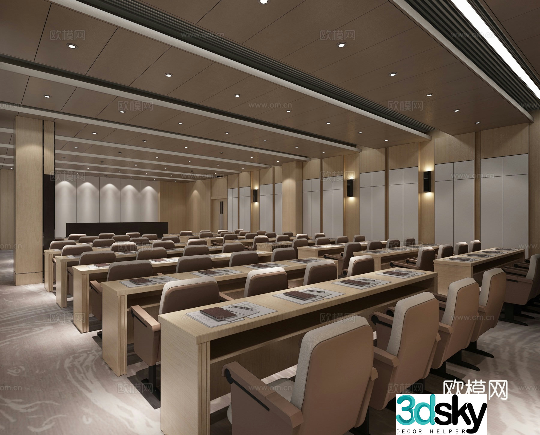 Modern staircase conference room lecture hall 3d model