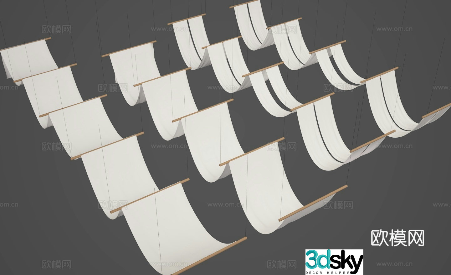 Curtain ceiling 3D model of curtain ceiling
