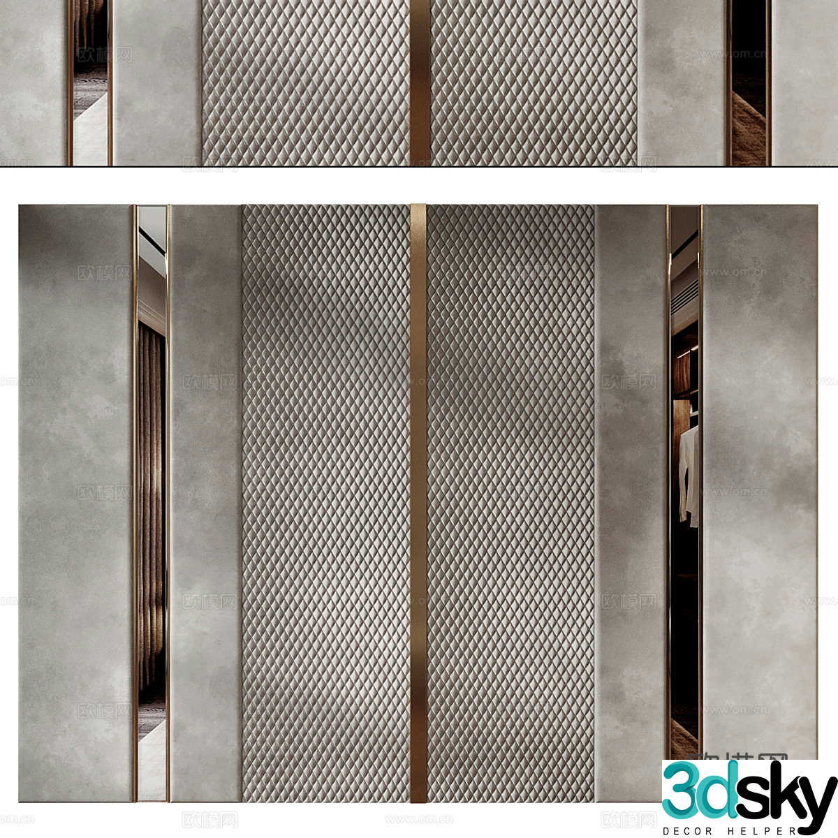 Bedside background wall 3d model