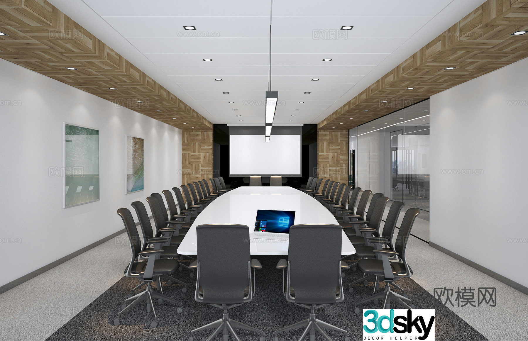 Modern conference room 3d model