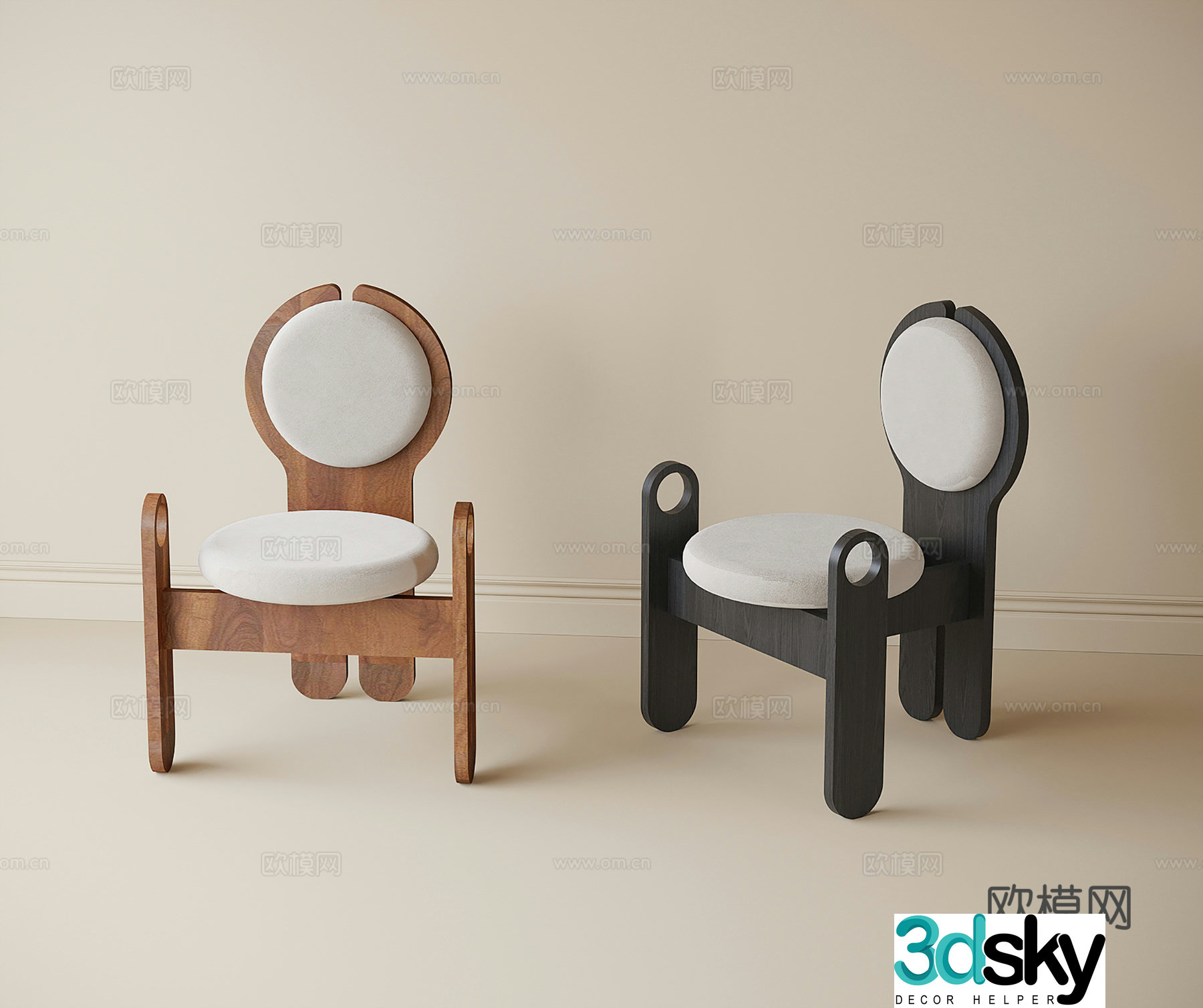 Medieval style chair single chair 3d model