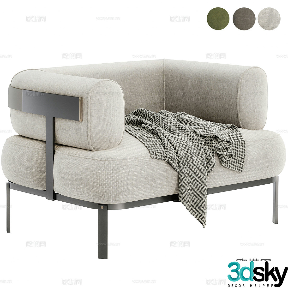 Modern single sofa 3d model