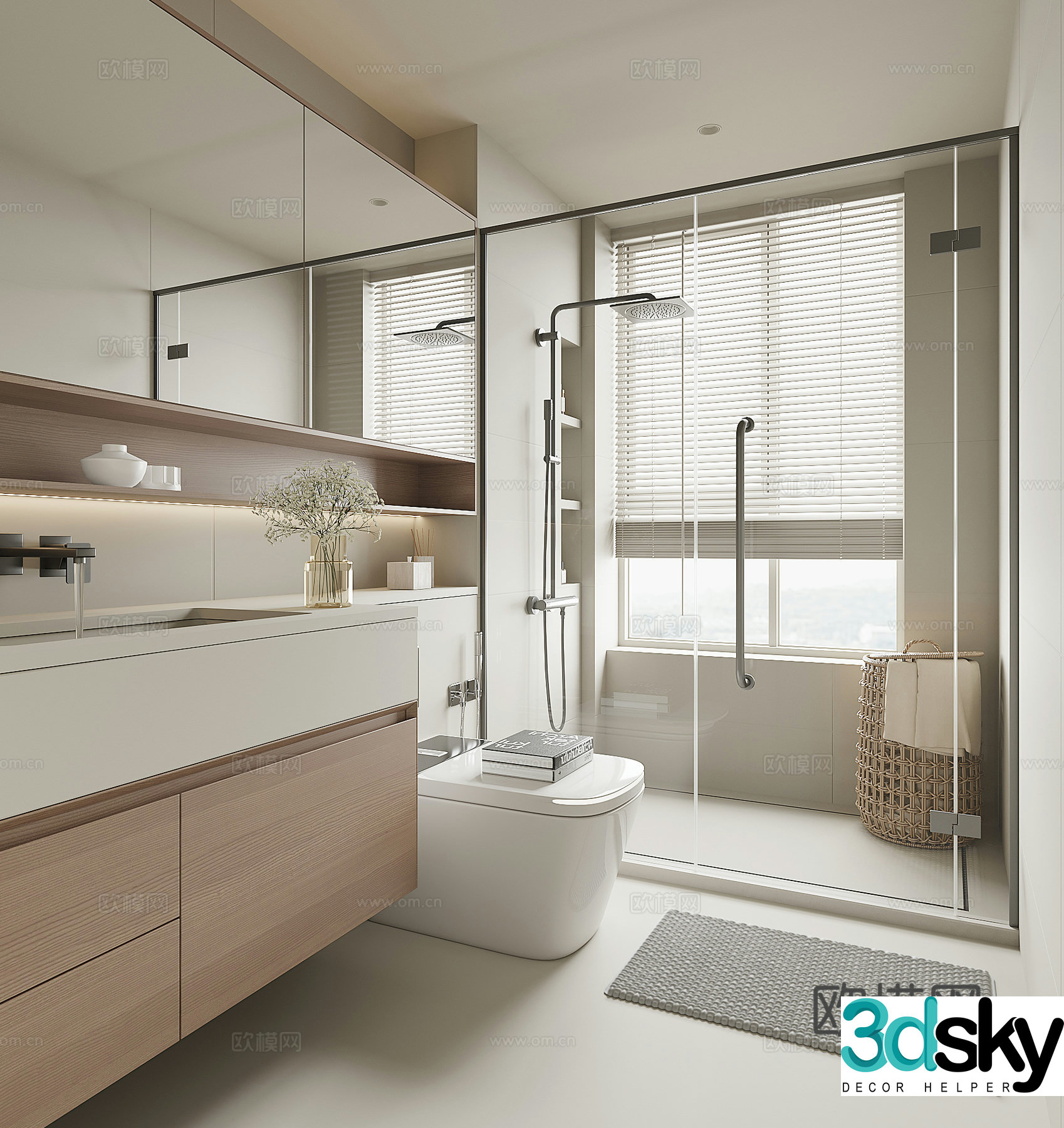 Modern bathroom bathroom 3d model