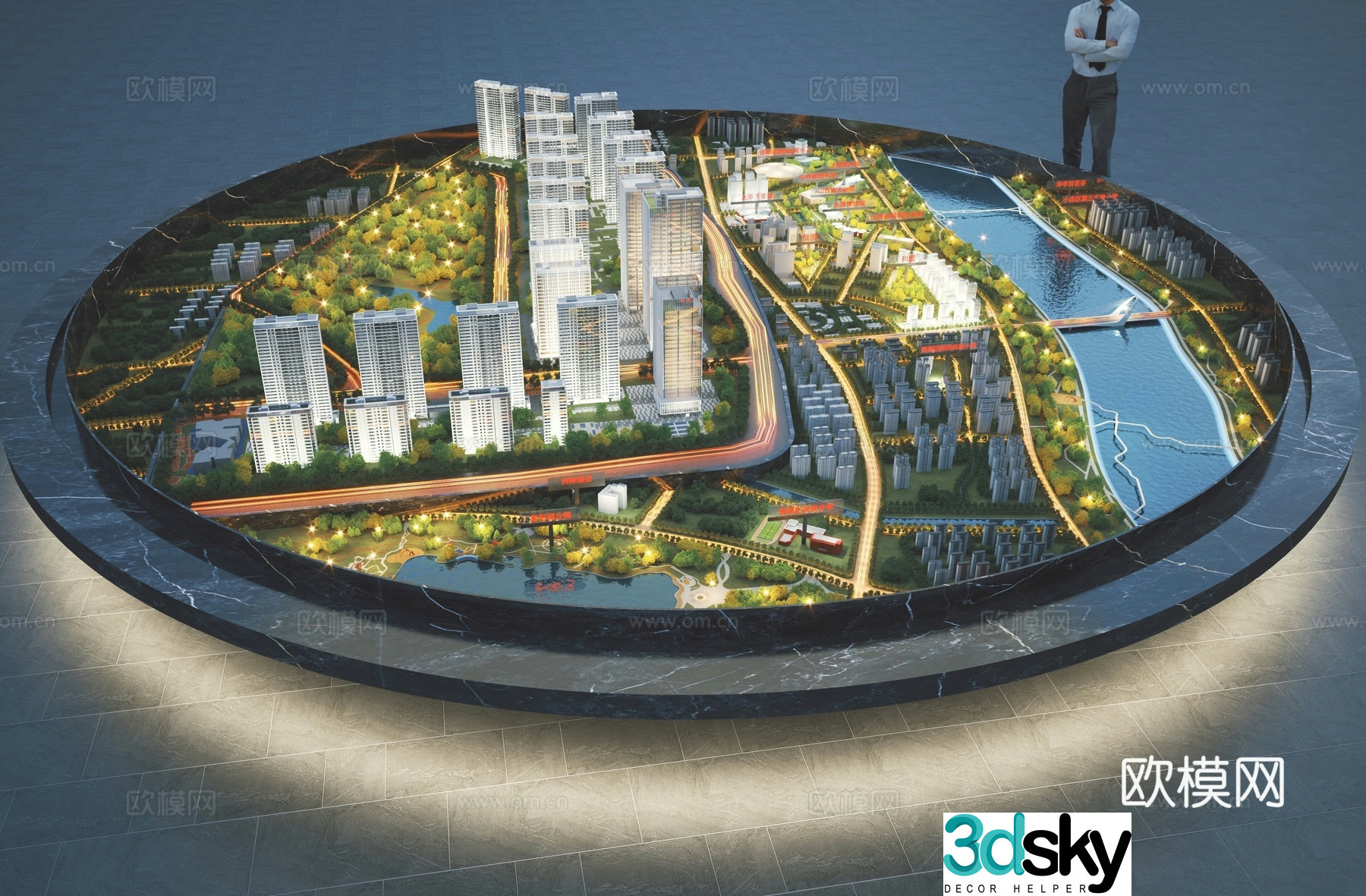 Modern architectural planning real estate sand table apartment booth 3D model