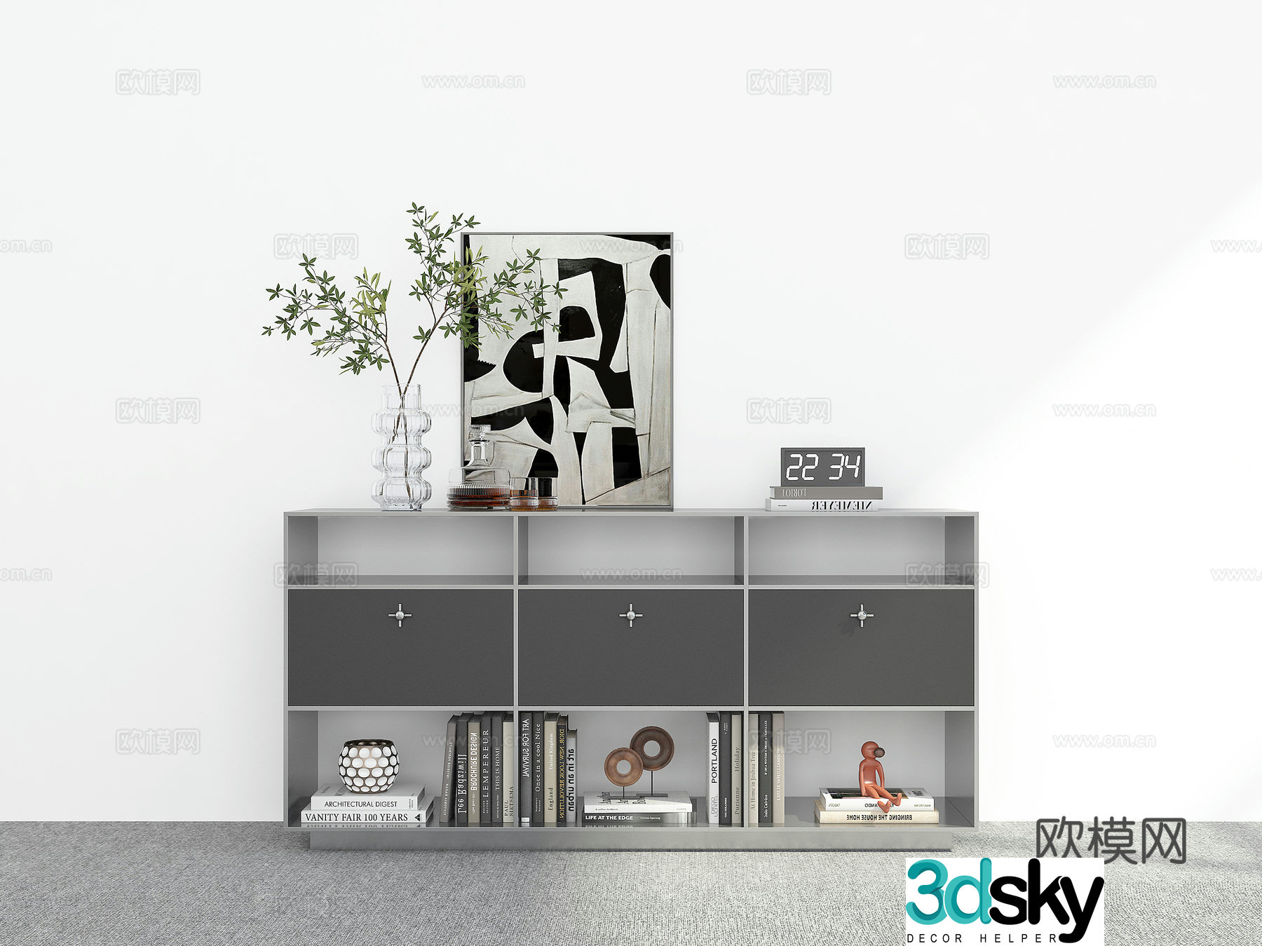 Modern entryway cabinet 3d model