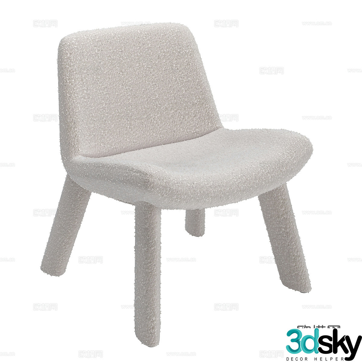 Modern single chair dining chair 3d model