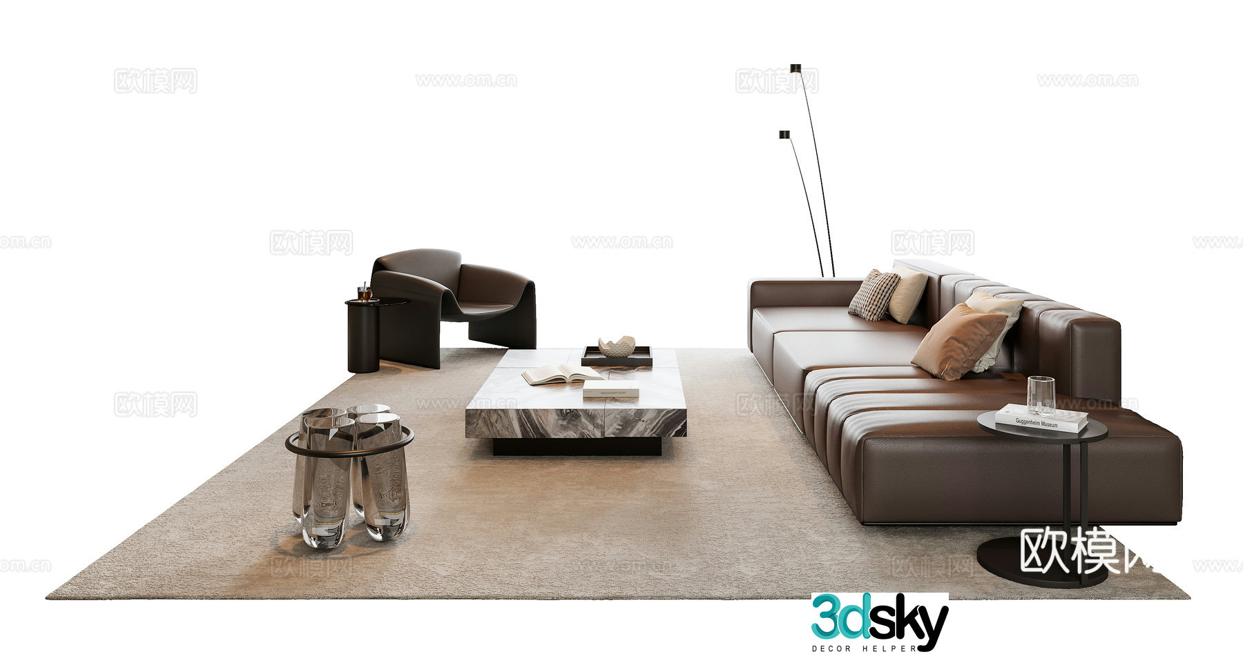 Italian sectional sofa 3d model