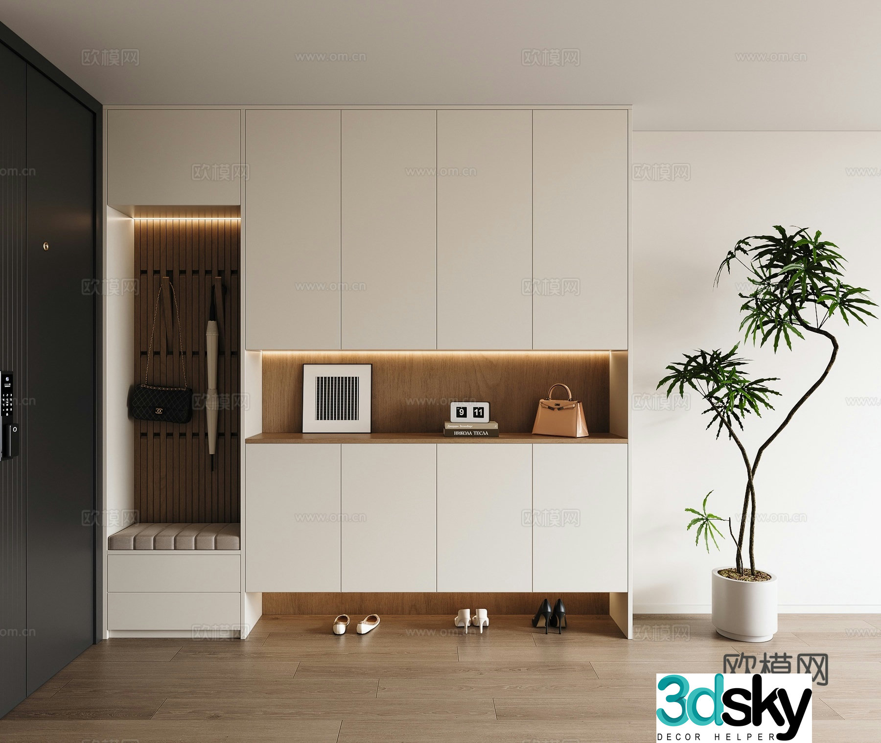 Modern custom shoe cabinet home shoe cabinet 3d model