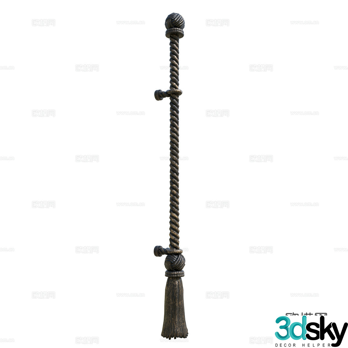 European door handle handle 3d model