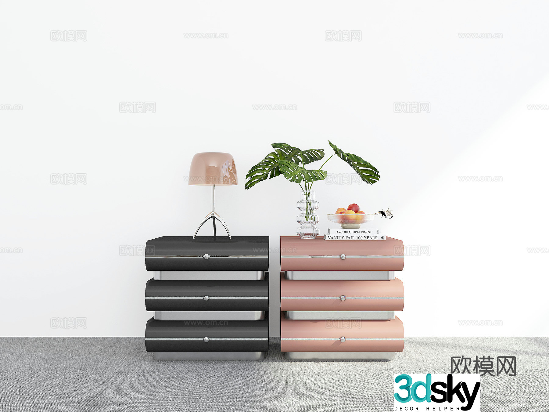 Modern bedside table 3d model
