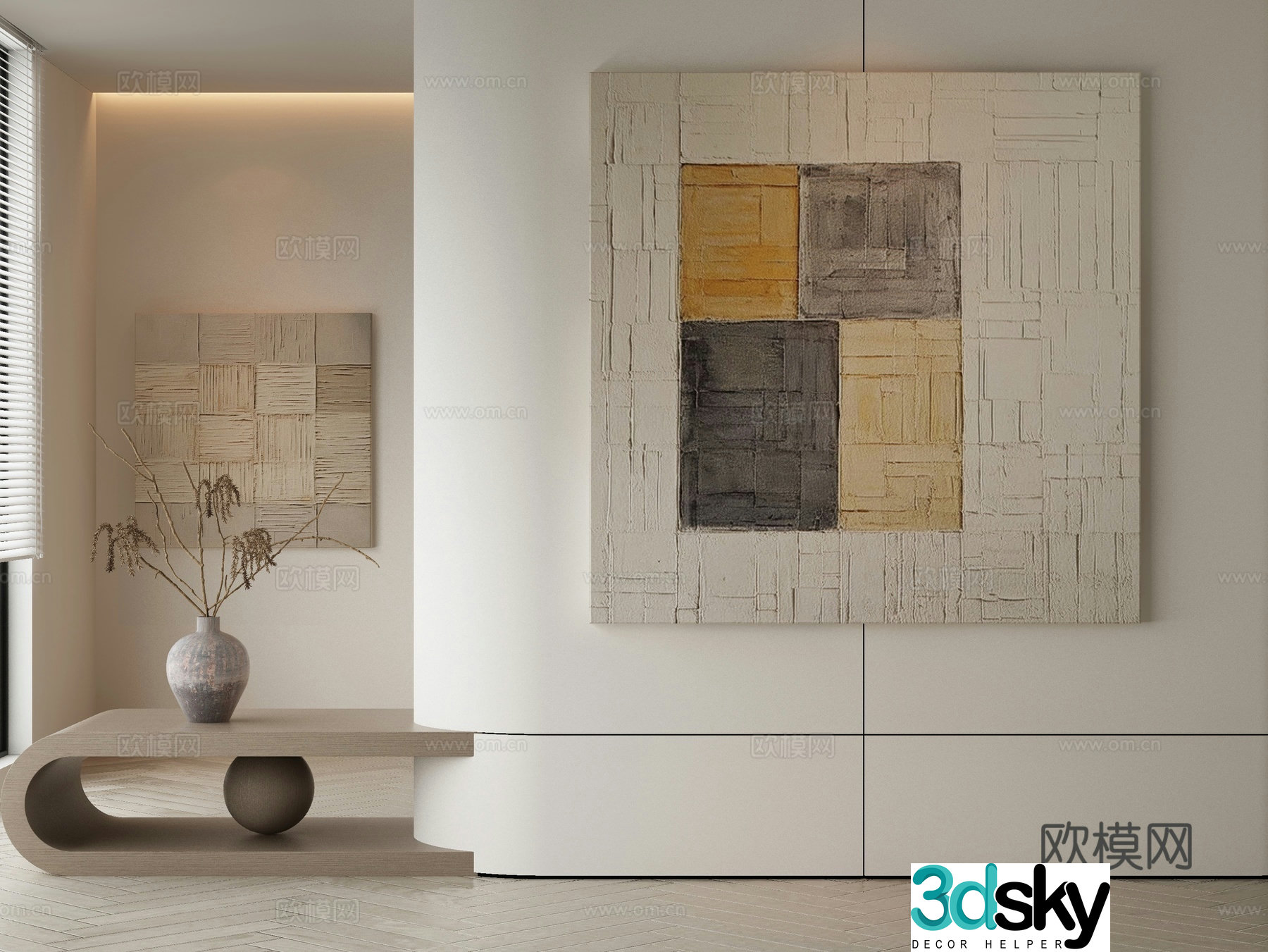 Wabi-sabi painting texture painting decorative painting 3d model