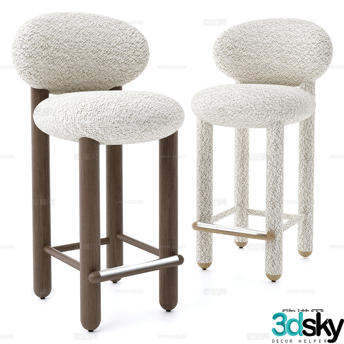 Modern bar stool bar stool high stool 3d model