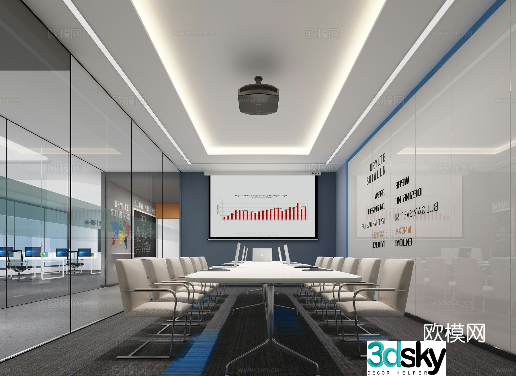 Modern conference room 3d model