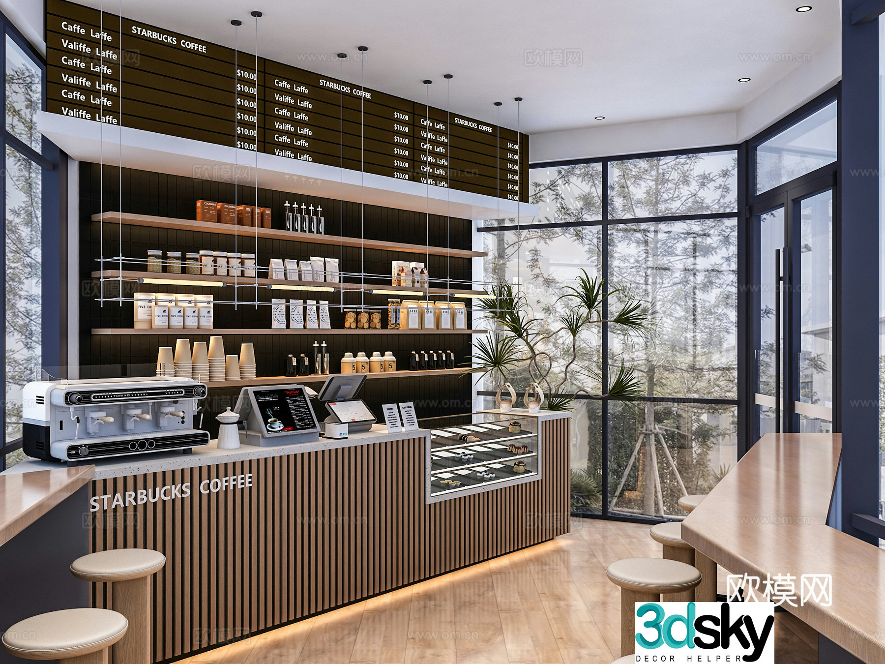 Modern cafe 3d model
