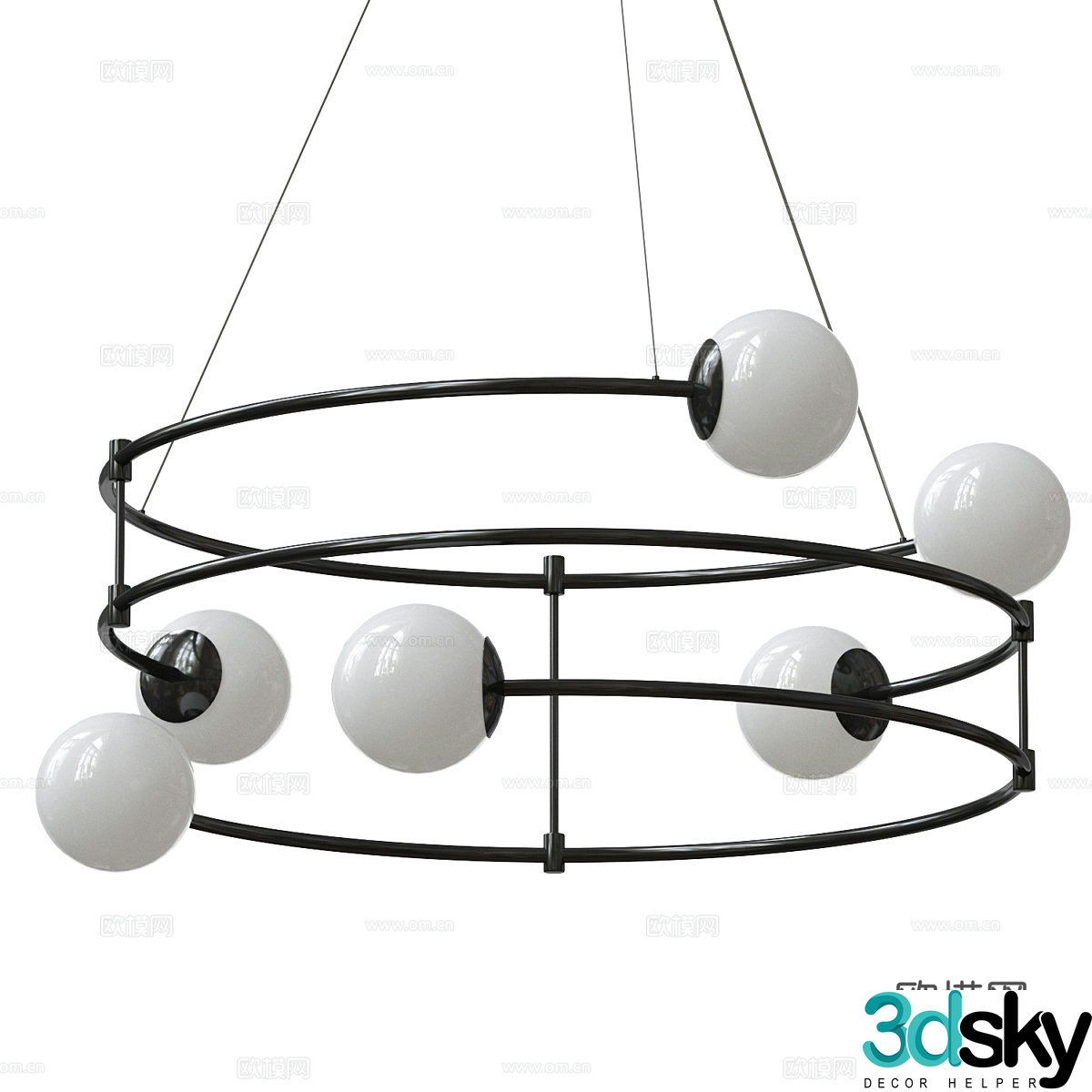 Modern ring chandelier 3d model