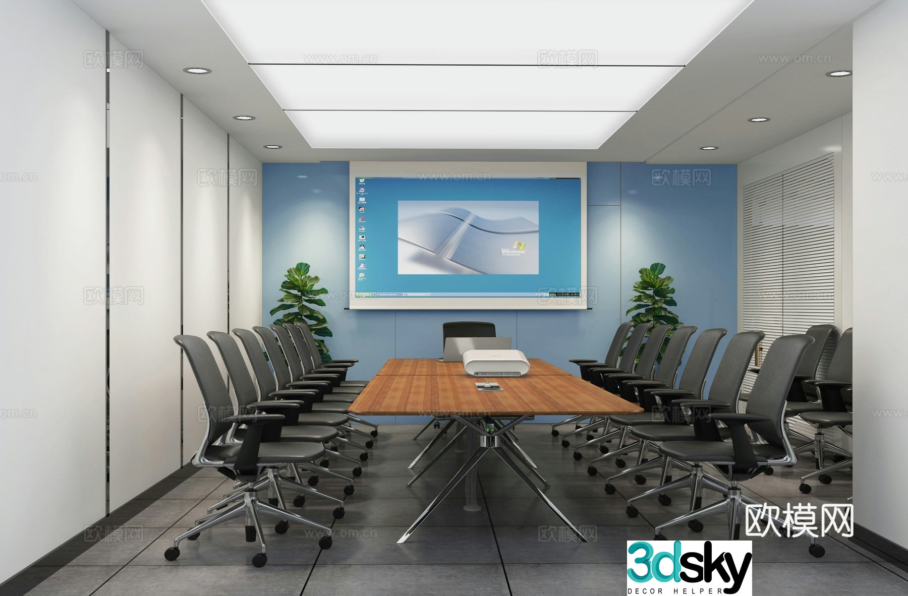 Modern conference room 3d model