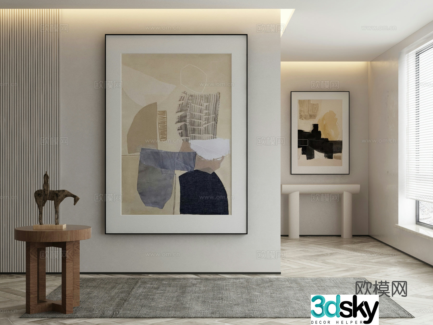 Modern decorative painting abstract painting hanging painting 3d model